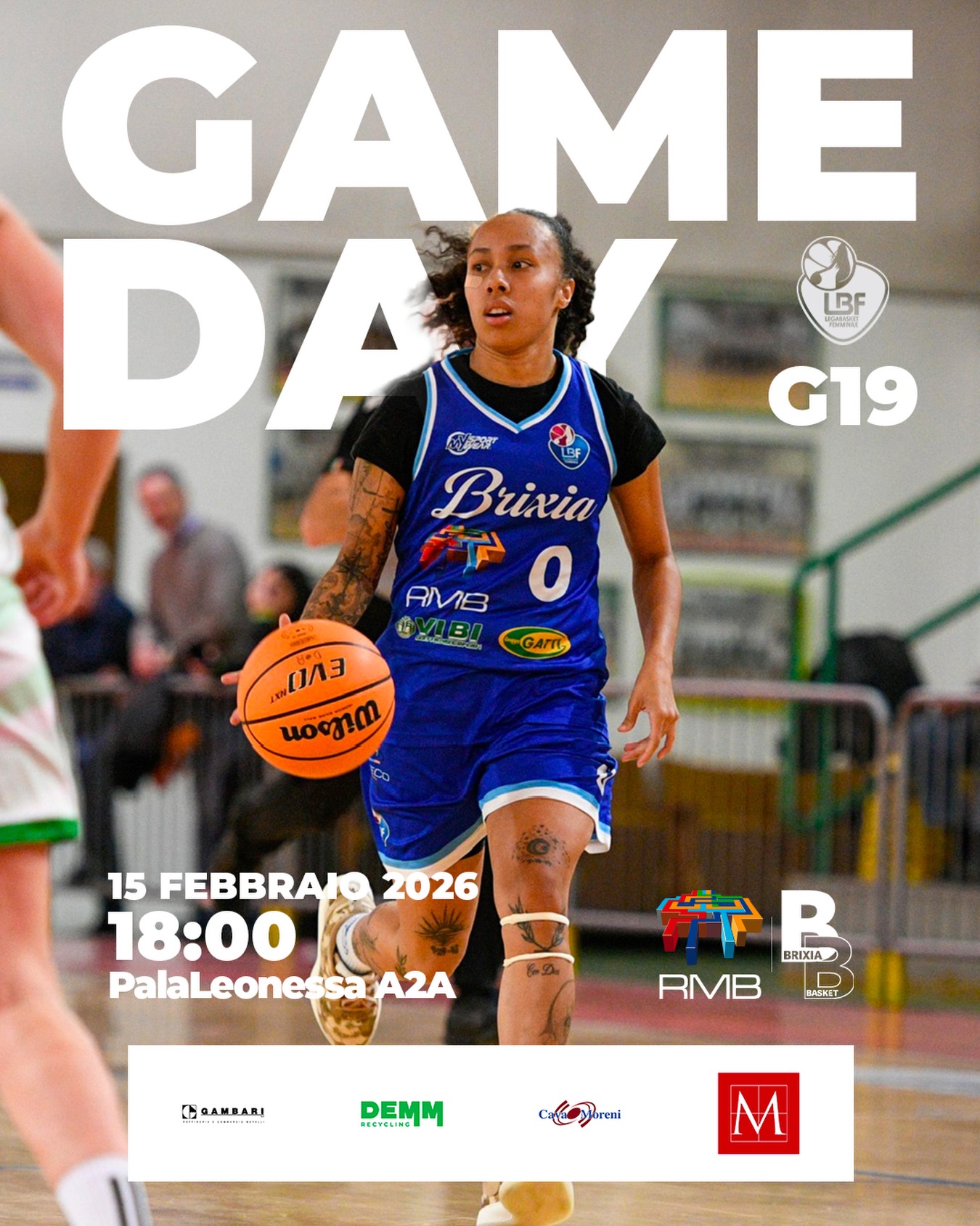 𝗚𝗔𝗠𝗘 𝗗𝗔𝗬
ore 18:00, PalaLeonessa A2A - Brescia
vs @umanareyer
#wearebrixia