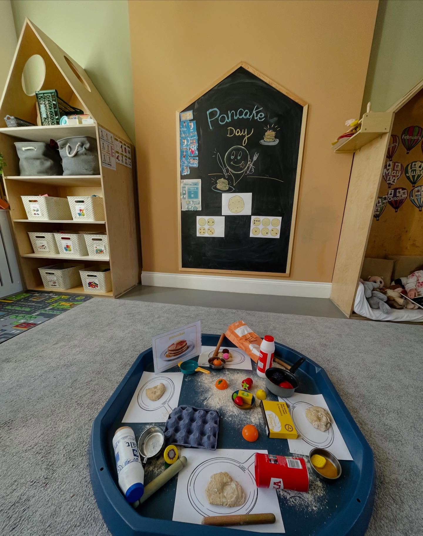 Happy Pancake Day at nursery! 🥞
The children had such a lovely time with pancake-themed activities: we made real pancakes together, enjoyed lots of mixing and cooking, and explored a messy tray too.
In our tuff trays we also had pretend pancakes made from pom-poms and dough, plus a recycling tray and our “pancake home corner” with role play, aprons, and recipe fun.
So much learning through play — and lots of giggles! 💛
#PancakeDay #NurseryLife #EarlyYears #EYFS #MessyPlay TuffTray RolePlay ChildLedPlay LearningThroughPlay LittleChefs