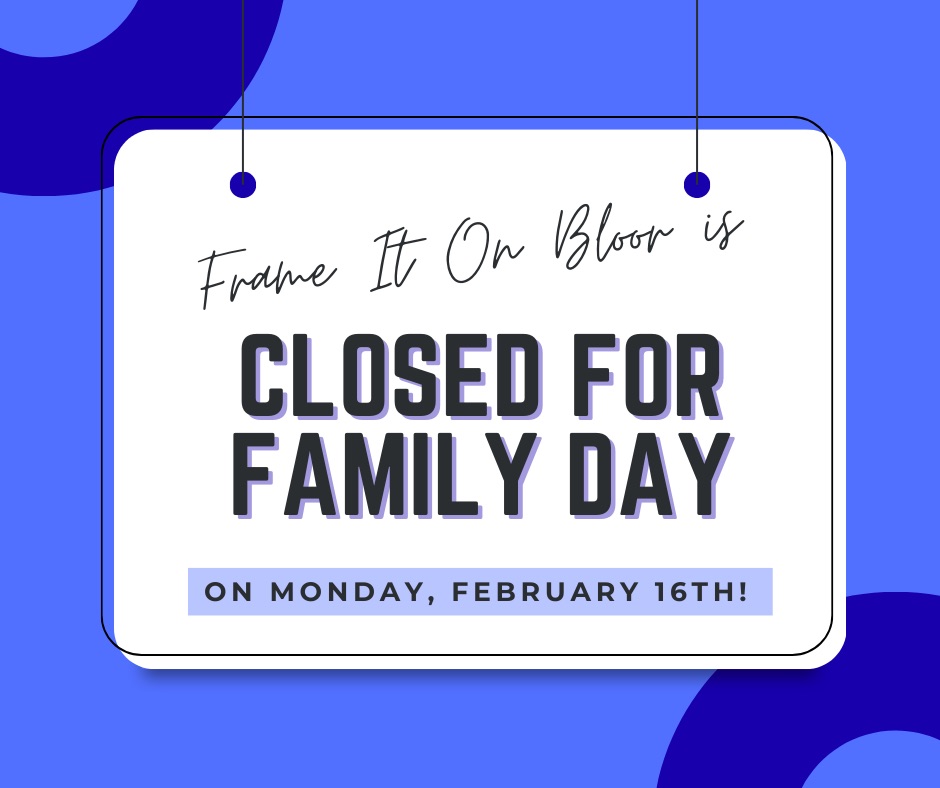 Your favourite framers will be taking Family Day off and will be back to framing on Tuesday, February 17th!
#customframing #familyday #artframing