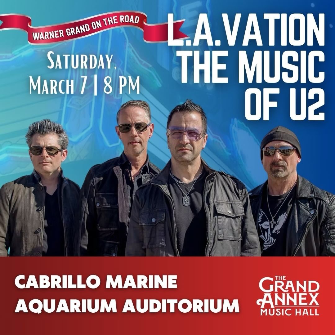 While the Warner Grand Theatre in San Pedro, California undergoes renovation, Grand Vision Foundation presents Warner Grand on the Road! This intermittent concert series brings the magic of live music to venues across San Pedro.
Come join us on March 7, 2026.
Proceeds from this event support Grand Vision’s Meet the Music youth education program, and continued live music programming at the Grand Annex Music Hall.
Get your tickets at: https://grandvision.org/event/l-a-vation-the-music-of-u2/
Thank you!
-
#u2 #u2tributeband #u2lavation #u2coverband #grandannex
