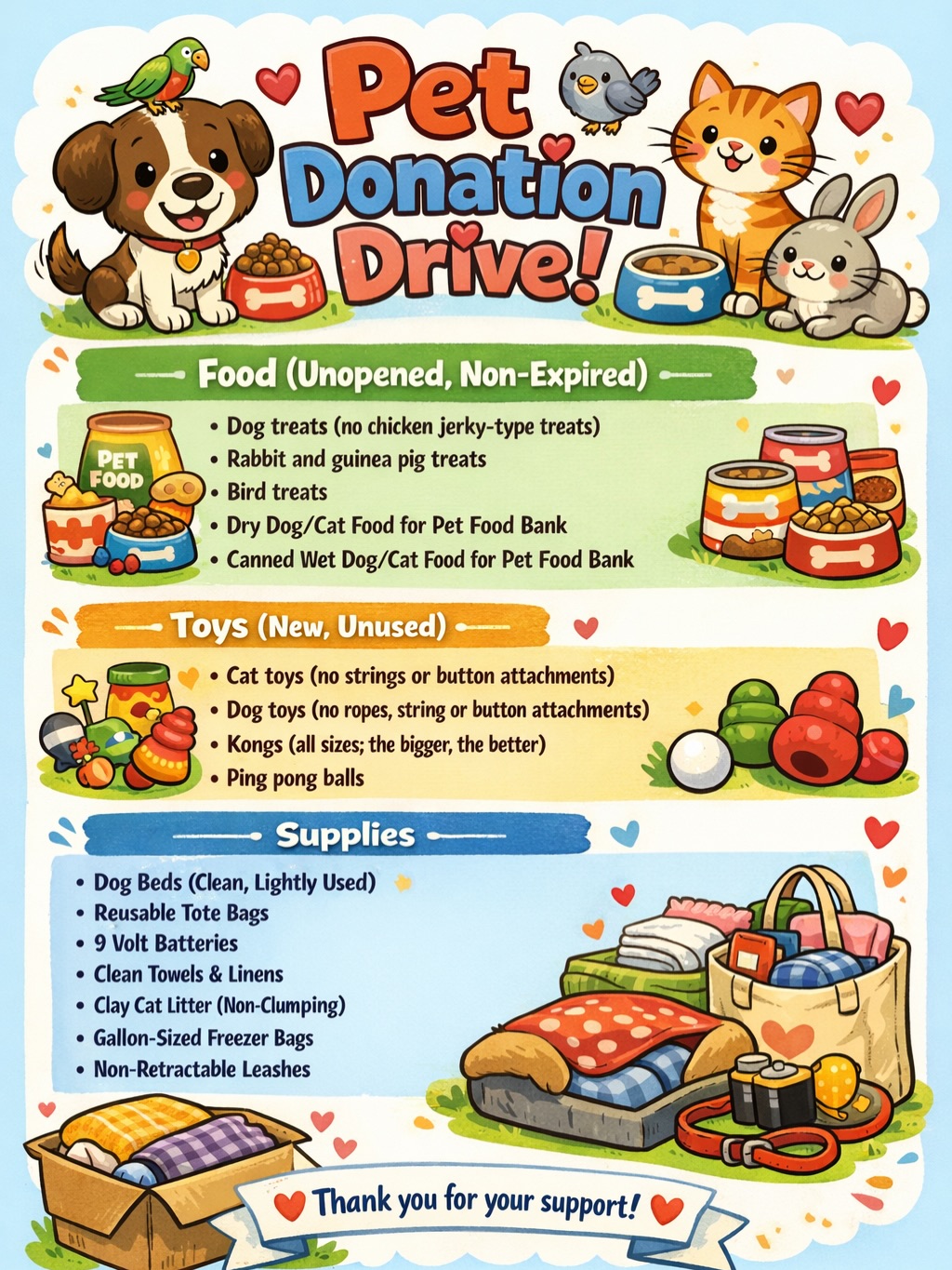 Aloha Maʻemaʻe Families 🌺
We’re excited to announce our very first Pantries for Peeps & Paws Drive happening March 2–6! This year, we’re supporting both our community AND our furry friends 🐾
Most needed items:
🥫 Canned proteins, meals, fruits & veggies
🍚 Bags of rice
💵 Monetary donations (checks payable to the Hawaii Foodbank — memo: “Maʻemaʻe Food Drive”)
🐶🐱 Unopened pet food (dry & wet), treats, and new toys (no strings/buttons)
🛏️ Clean dog beds, towels/linens, non-retractable leashes, clay (non-clumping) cat litter & more
Every $10 = 20+ meals!
Let’s show up for our pantries & paws 💛 Donations due Friday, March 6 (morning).