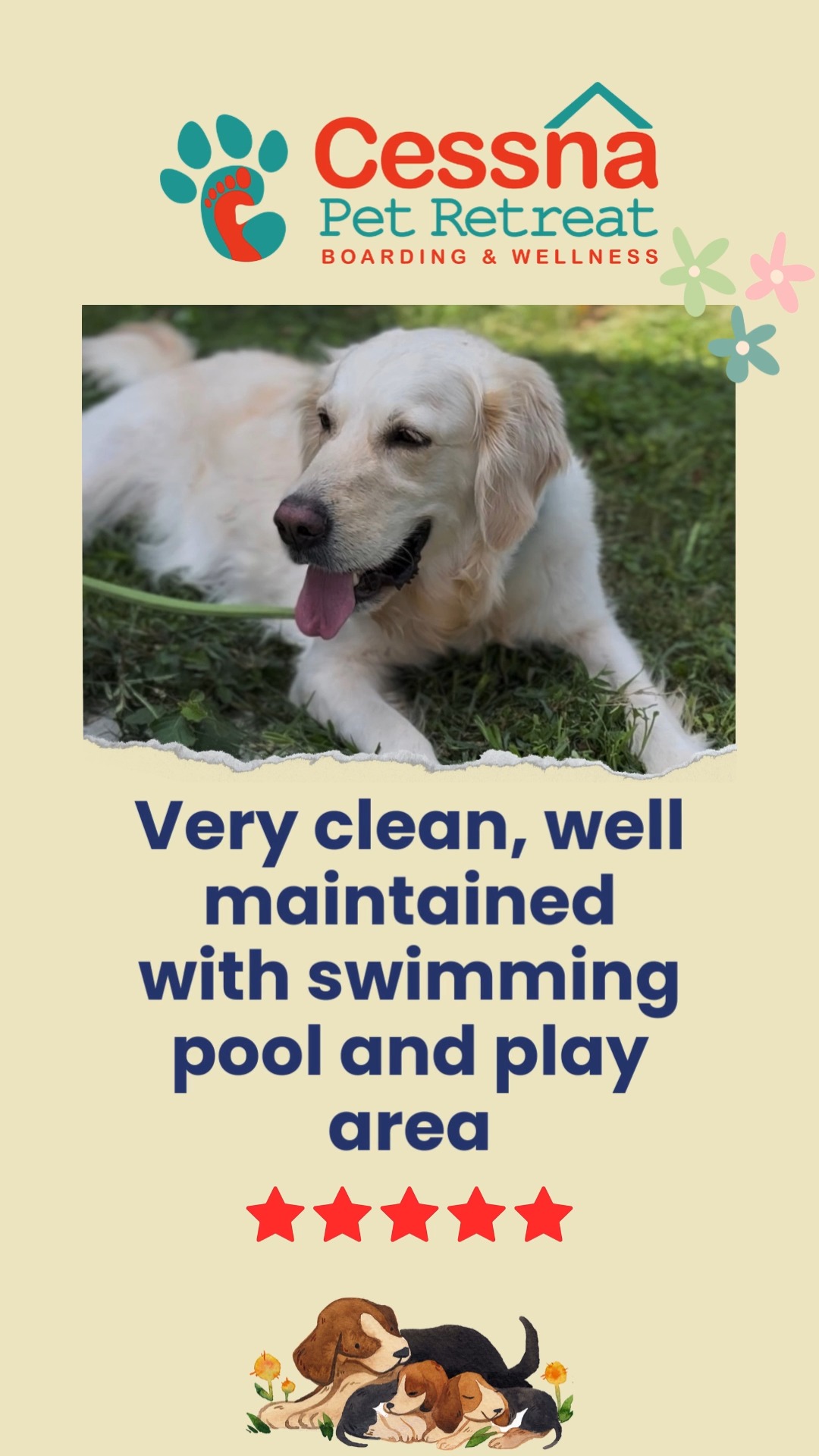 Don’t just take our word for it — our guests (and their hoomans) have a lot to say about Cessna Pet Retreat! :)
From the care they receive to the space they enjoy, our reviews speak for themselves. See why pets love their stay.
Visit www.cessnapetretreat.com or call +91 7619 634627 to book your pet’s spot.
#cessnalifelineveterinaryhospital #cessnalifeline #pawesomereviews #petboardingbangalore #dogsofblr #catsofblr #retreatlove #happyboarders