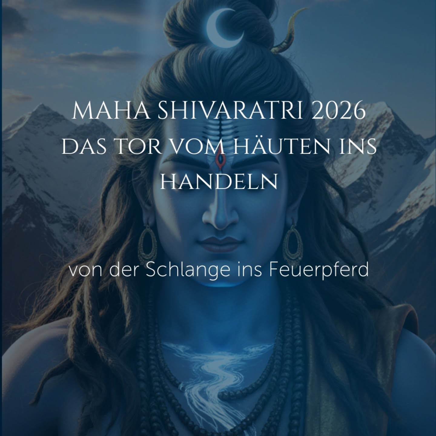 MAHA SHIVARATRI 2026
das Tor vom Häuten ins Handeln
von der Schlange ins Feuerpferd 🔥🔥🔥
MAHA SHIVARATRI 15/16 Februar: Dieses Jahr passt Shivaratri, die Nacht Shivas, der Reinigung, des Loslassens und Transformation, thematisch so kraftvoll zum Übergang der Holz Schlange zum Feuer Pferd. Es sind 2 unterschiedliche Systeme, durch deren Aussagekraft sich die derzeitige Energie so klar darstellt
Die letzten Tage des Schlangenjahres fordern zu Intuition, tiefem Häuten alter Muster und bewusster Transformation auf, bevor mit dem chines. Neujahr das Feuerpferd übernimmt
Beginn feuer Pferd 17 Februar:
Der neue Jahreszyklus startet mit einer dynamischen, feurigen, schnellen Energie, die Mut zur Veränderung, Authentizität und Klarheit fordert.
✨️Dein Ritual für den Schwellenübergang✨️
Mit der Energie von Maha Shivaratri kannst du diesen Übergang vorbereiten
Shiva symbolisiert den zyklischen Wandel, das reine Bewustsein. Zerstörung, um Erneuerung zu ermöglichen
✨️Weibliches Übergangsritual✨️
HÄUTEN: schreibe alte Muster, alles was dich klein hält, auf ein Blatt
TRANSFORMIEREN: Entzünde eine (rote) Kerze, verbrenne das Papier bewusst
VERKÖRPERN: Steh auf, stampfe, kreise deine Hüften, töne, tanze, entzünde dein inneres Feuer
Lass dich in deinen Prozessen und beim Lösen von Blockaden vom Mantra ‘Om namah shivaya’ unterstützen
Gern unterstütze ich dich auch bei deinen Prozessen.
Alles liebe Tina 🧡