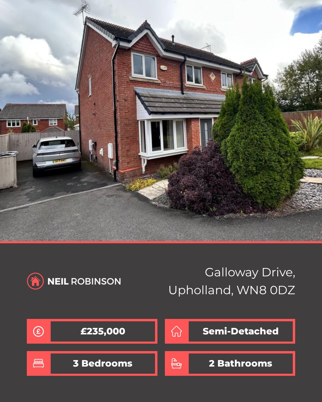 ✨ Featured Property For Sale ✨
📍 Galloway Drive, Upholland, WN8 0DZ
🏠 3 Bedroom, Semi-Detached. Offers in Region of £235,000
Set within a highly sought-after residential area, this beautifully maintained three-bedroom semi-detached home offers stylish and modern living with a spacious, well-planned layout perfect for families, first-time buyers, or anyone seeking to upsize.
◾ Three bed-semi detached
◾ Modern and well kept
◾ Downstairs w.c
◾ Large fitted kitchen
◾ Ensuite to the master bedroom
◾ Drive
◾ Sought-after residential area
◾ conservatory
◾ Good sized garden
For more information please visit our website or contact us via:
📍 | Orrell Office
📞 | 01695 355120
🌎 | www.neilrobinson.co.uk
🖥 | https://rightmove.co.uk/properties/167484428#/?channel=RES_BUY
