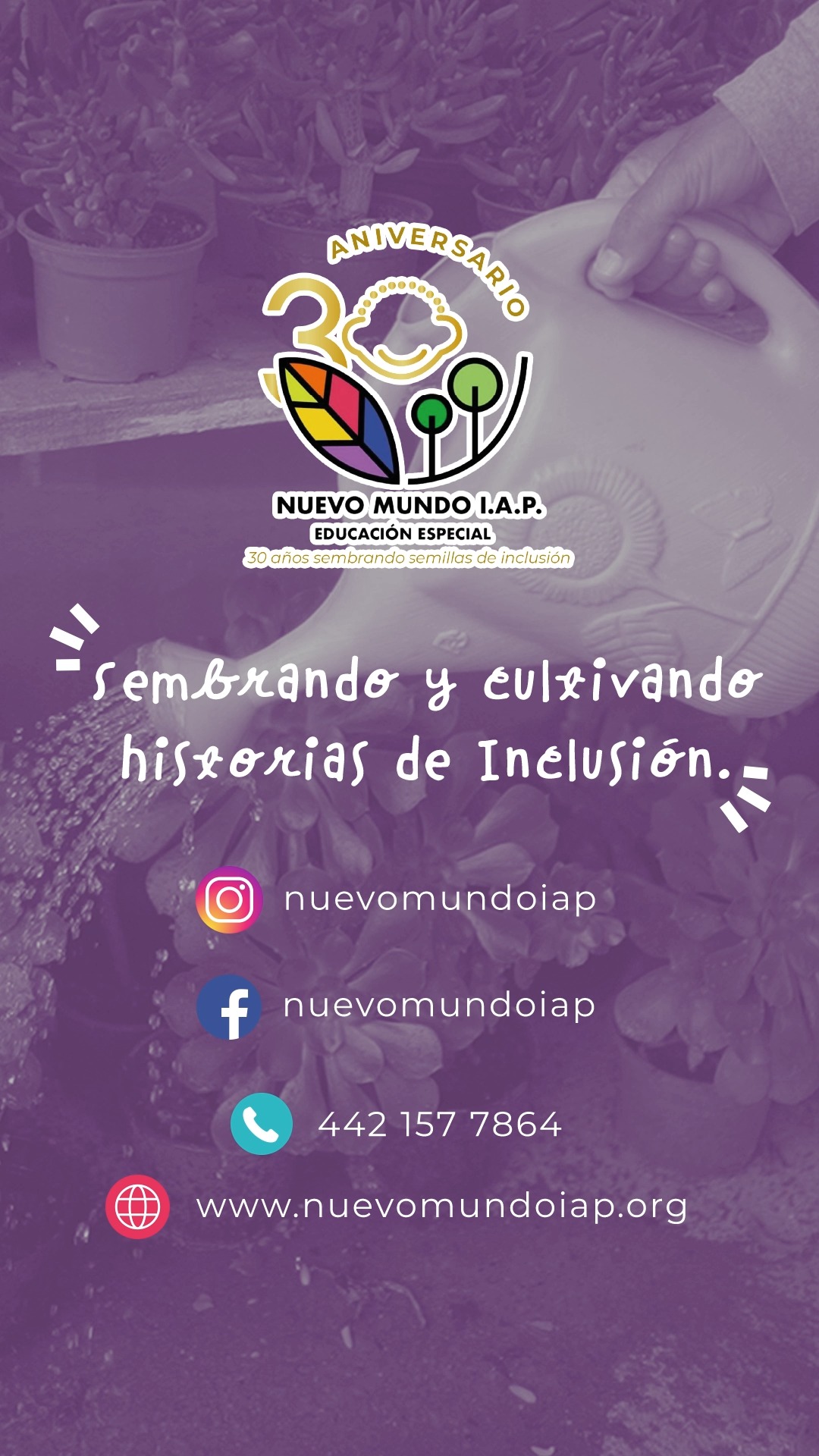 Este 2026 celebramos 30 años construyendo comunidad, aprendizaje y participación.
Súmate y forma parte de lo que seguimos creando juntos. Tejiendo redes de inclusión 🧡🌌
Nuevo Mundo I.A.P. 🔸️ Un lugar donde eres, cultivas y aprendes.✨