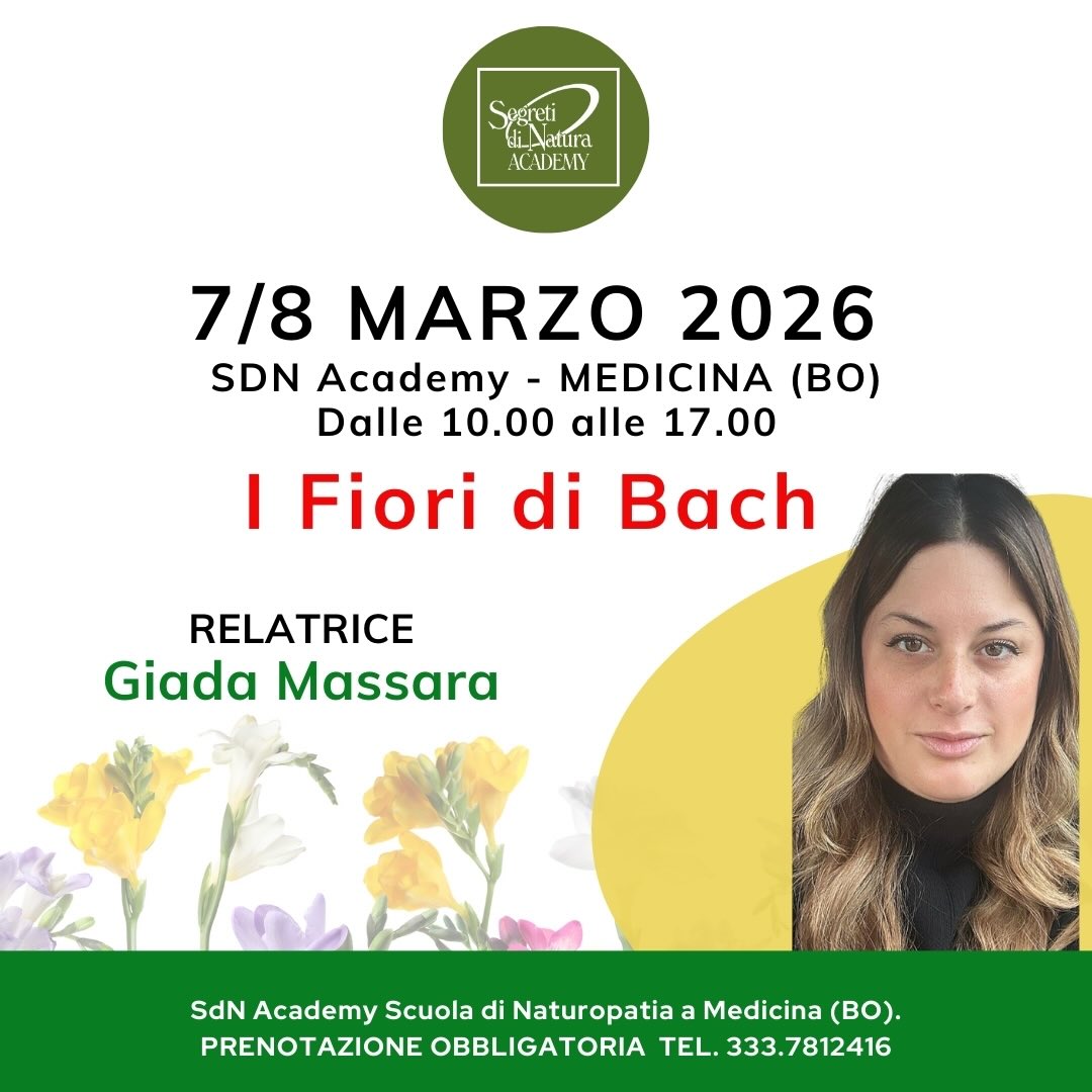 š
7-8 Marzo 2026
āØI FIORI DI BACH
š° 10-17
š SdN Academy ā Medicina (BO)
šØāāļø Relatore: Giada Massara - Naturopata
š Posti limitati ā Prenotazione obbligatoria
š Info e iscrizioni: 3337812416
#BenessereOlistico #SDNacademy #Naturopatia #SDNAcademy #benessere