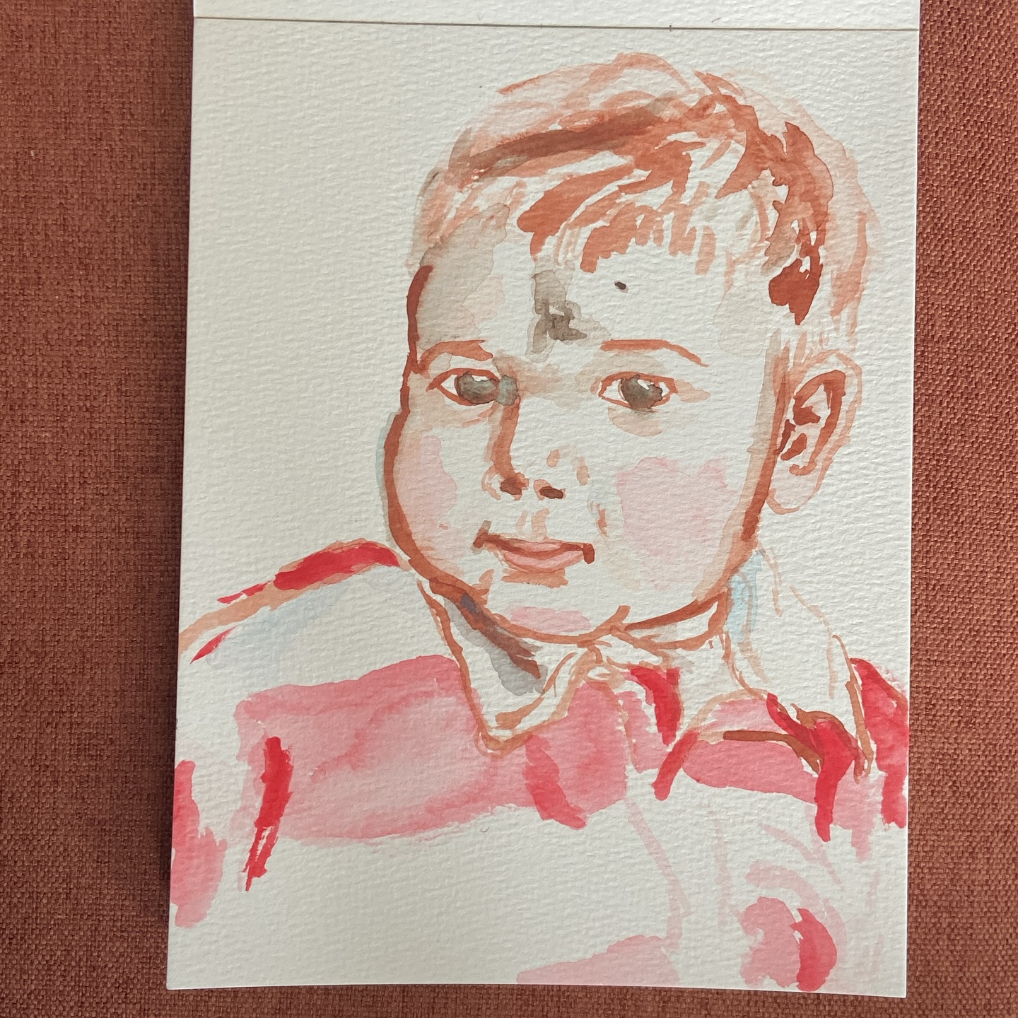 Painting of my nephew from last Ash Wednesday. Painted sometimes last February or maybe March