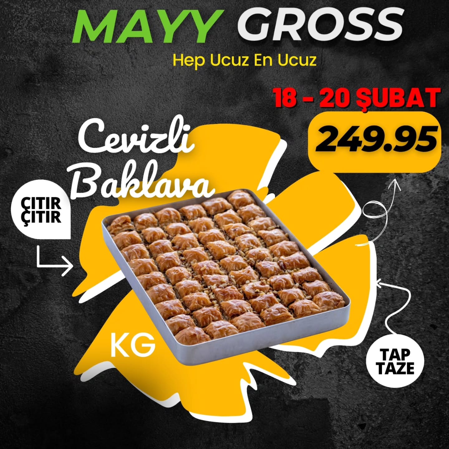 “18-20 ŞUBAT 2026 kampanyamız kapsamında kalite ve uygun fiyat bir arada. Mayy Gross’a davetlisiniz.”#kırşehir #kaman #manav #mucur#takipci