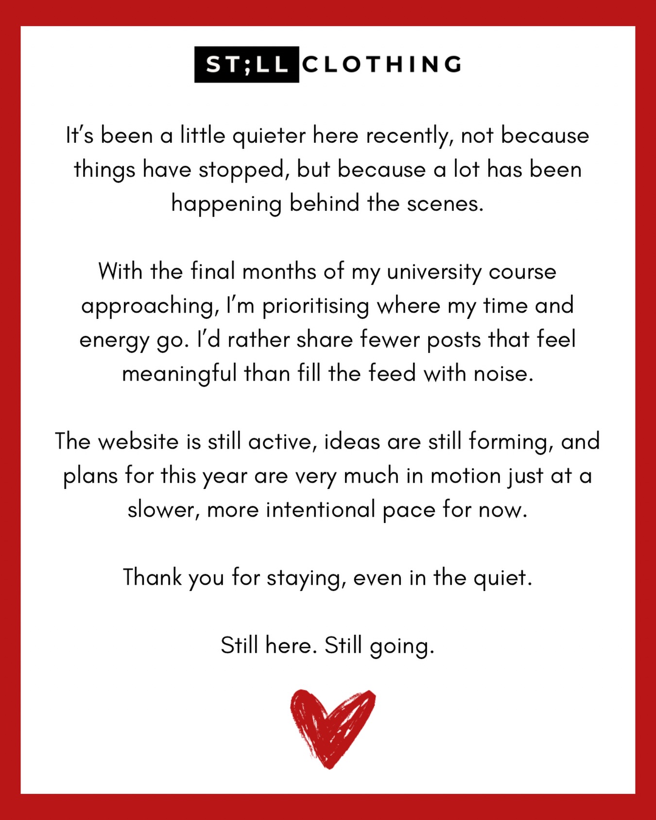 Still Here. đ¤
A message from the Founder.
#stillhere #nevergiveup #mentalhealth #univeristylife #onedayatatime