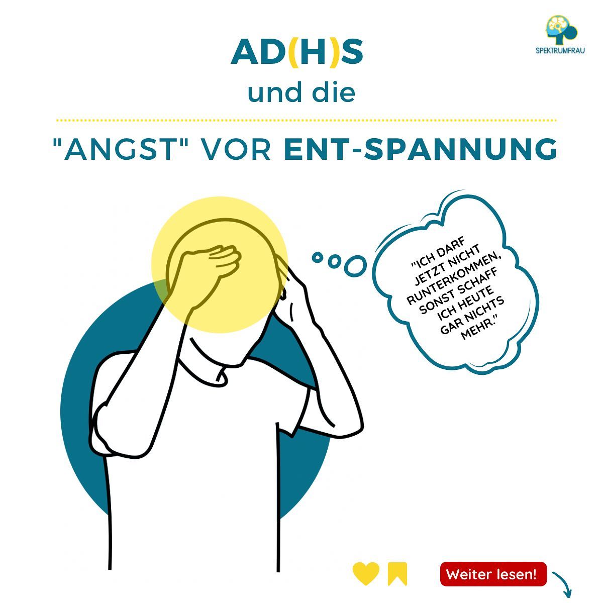 „Wenn ich mich jetzt auf die Couch setzte, stehe ich heute nicht mehr auf 😅“ … diesen Gedanken kennt vermutlich jeder Mensch.
☝️ Mit ADHS ist das allerdings ein sehr regelmäßiges Thema, sich Entspannung zu untersagen. Denn wir haben gelernt/glauben, dass wir unter Druck, Stress, Anspannung „am besten“ funktionieren.
👉 Was häufig dazu führt, dass unser Körper/Stresssystem die Reißleine zieht und uns in eine Zwangspause (tiefe Erschöpfung) schickt. In der wir dann wirklich zu fast nichts mehr in der Lage sind.
👉 Wir glauben fälschlicher weise, dass diese Zeit der Erschöpfung eine Erholungszeit ist. Und haben einen irreführende Lernerfahrung dadurch. Die uns glauben lässt, wenn wir uns entspannen (was eigentlich erschöpft sein ist) schaffen wir nichts mehr.
💡Mit ADHS ist es also gerade wichtig sich regelmäßige, auch kurze Pausen zu erlauben! Um Erschöpfung zu vermeiden.
💫 Tipp: Das kannst du auch mit einem Timer machen. Stelle Dir einen Timer mit für zB. 30 min. in denen Du Dir erlaubst, mal nicht über das nachzudenken, was noch alles getan werden muss. Atmen, trödeln, Dich etwas runter regulieren und wenn der Wecker klingelt kann es weitergehen… ☺️
🍀 Kleine, regelmäßige, bewusst eingesetzte Pausen sind sehr wirksam.
💐Kennst Du das, Dir selbst nicht zu erlauben runter zu kommen?
Liebe Grüße, Deine Anja 🍀💫🙋♀️
#spektrumfrau #adshalltag #adhserwachsene #adhs #mentalegesundheit #adhsfrauen #adhssfrau #frauenhelfenfrauen #neurodiversität #adhsleben #psychoedukation #psychoeducation #selbstorganisatiion #neurodivergent #frauenmitadhs #emotionaleintelligenz #womaninbusiness #frauennetzwerk #frau #aufmerksamkeitsdefizit #prokrastinationm #aufschieberitis #mannheim #rheinneckar #selbthilfe #femalecoach #coachingfürfrauen #stress #entspannung #pausetutgut