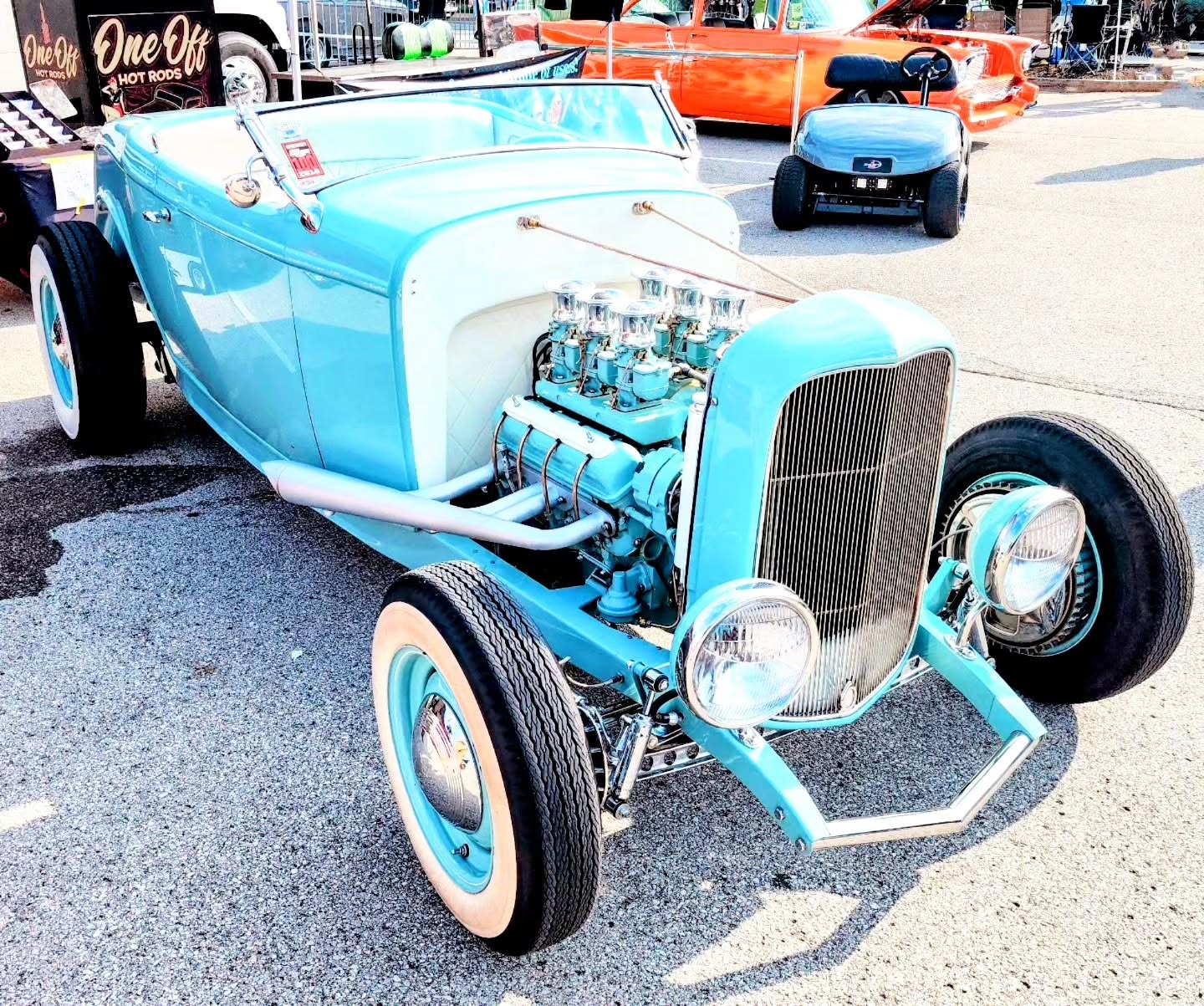 Rolling into the NSRA Nats in Louisville with pure old-school cool. This baby blue roadster stopped me in my tracks â triple carbs, open headers, skinny whites and all the right hot rod attitude. Nothing like Kentucky summers, vintage iron, and the smell of race gas in the air.#NSRA #Louisville #HotRod #Roadster #cartucky