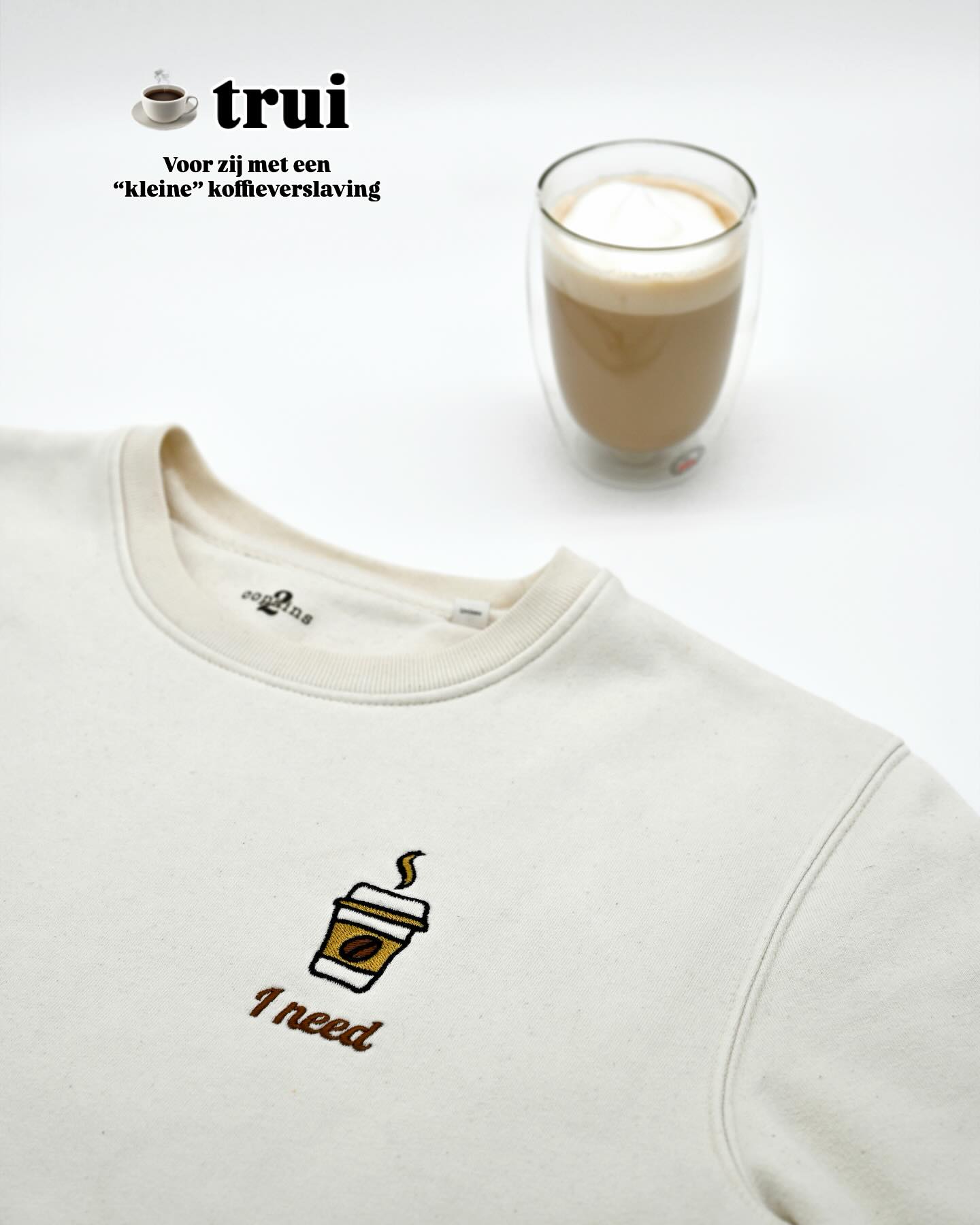 De koffie sweater uit de “I need” collectie is terug te bestellen online! Beschikbaar in kleuren ecru en oker van XXS tot XXL. Voor alle koffie verslaafden onder ons, een must have. 😇
#2copains #ikkoopbelgisch #twinningiswinning #ikkooplokaal