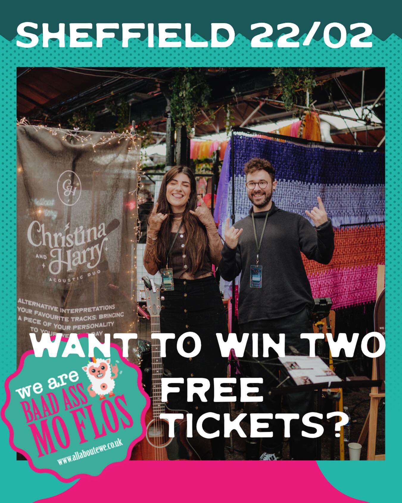 SHEFFIELD! We’re with the @allaboutewe wedding fair in exactly ONE week and we have TWO free tickets to give away! If you want to grab those, leave any comment on this post and we’ll pick two at random 🥳
#weddingfair #altrock #acousticduo
📸 @altweddingco