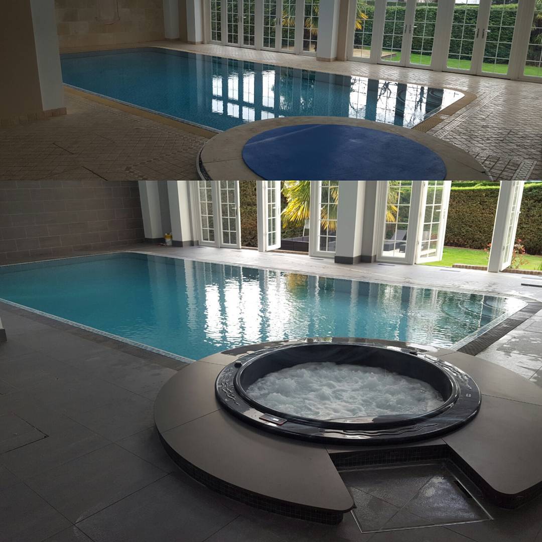 Are latest refurbishment project.
New swimming pool surround and spa. #swimmingpool #pool #poolrefurb #spa #hottub