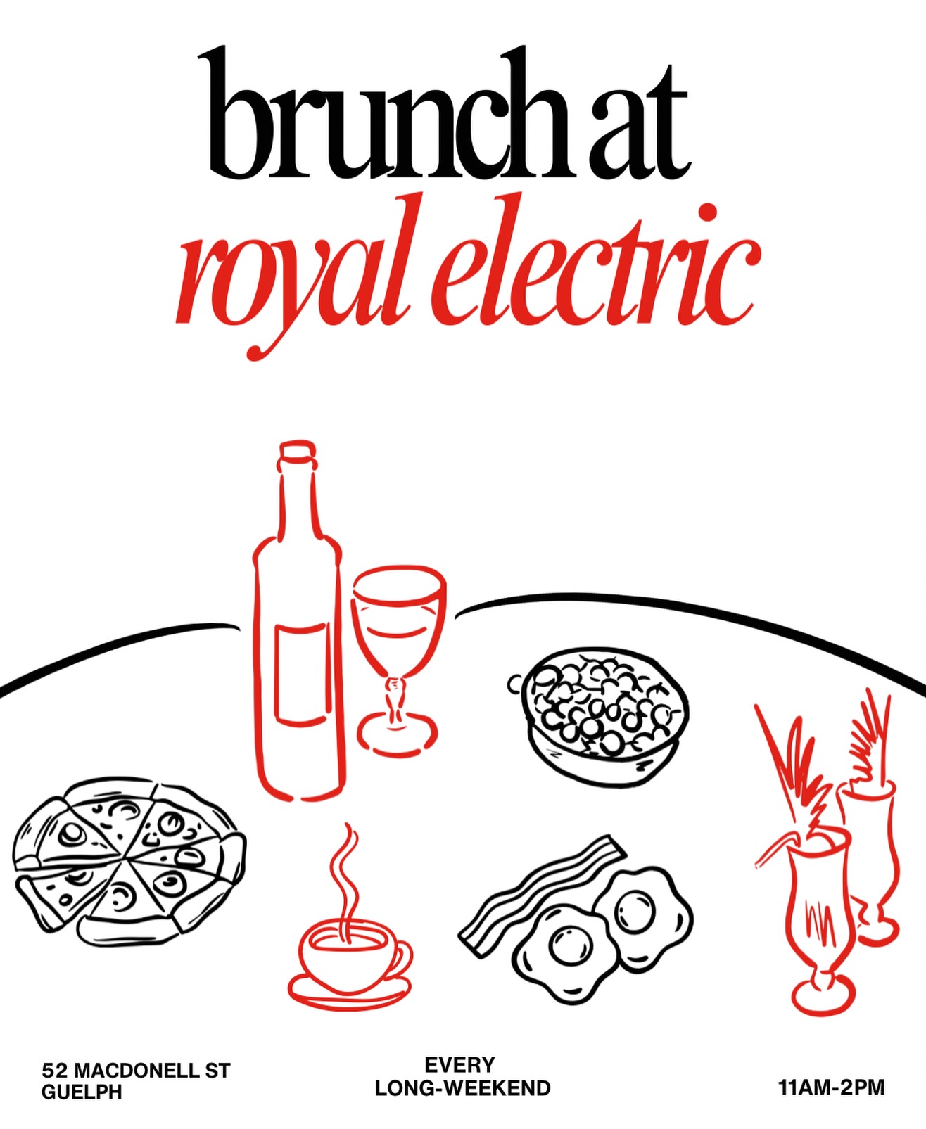 Family Day plans? We’ve got brunch covered 🥂
We’re OPEN this long weekend Monday from 11am–2pm serving up all your brunch favourites at Royal Electric.
Bring the fam, bring your brunch appetite, and let us handle the cooking (and the mimosas 😉). Because nothing says quality family time like tater tots, bennys, and not having to do the dishes.
See you Monday 💛 #FamilyDayBrunch #royalelectric #downtownguelph