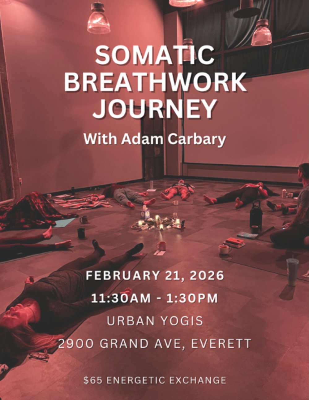 Somatic breath work this Saturday! We are so lucky to have the incredible Adam in studio! 🤍
