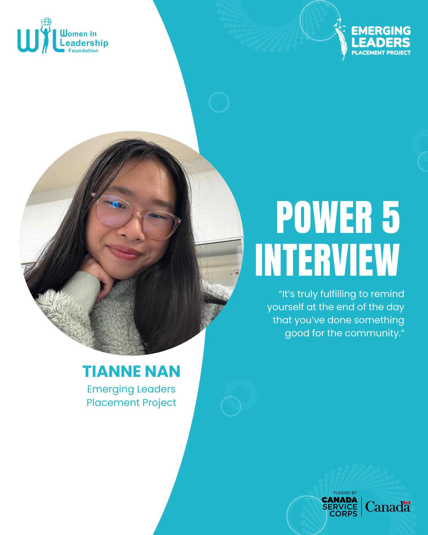 Meet Tianne Nan, one of our inspiring Emerging Leaders volunteers! ✨
Tianne shared a reflection that has deeply shaped her volunteer journey: “Volunteering has taught me that the smallest acts of kindness can create a meaningful difference in someone else’s life.” For Tianne, showing up for her community and making even a small impact brings a genuine sense of purpose and fulfillment. She believes volunteering is not about recognition, but about offering what you can and growing along the way.
📧 Reach out to us at leaders.wil@gmail.com to get involved
🔗 Read Tianne’s full interview through our link in bio under “Blog”
Proudly funded by Canada Service Corps
#EmergingLeaders #YouthLeadership #CanadaServiceCorps #LeadersToday #YouthInCanada