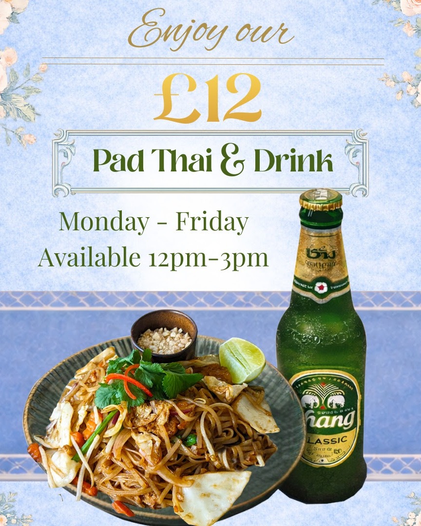 Spice up your lunchtimes with @gigglingsquid Welwyn Garden City.
Monday to Friday, 12 - 3pm Giggling Squid - Welwyn Garden City are serving up their signature Pad Thai + a Drink for just £12*.
📅 23rd February to 31st March 2026
T&Cs Apply: £12 Pad Thai & drink, 23 Feb–31 Mar, Mon–Fri, 12–3pm. Includes chicken, vegetarian or vegan Pad Thai + a Chang beer or soft drink (excludes virgin cocktails and large bottled water)
#UpgradedLunch #LunchTimeOffer #PadThai #WelwynGardenCity #TownCentre