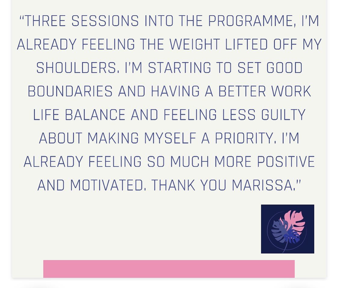 This client is going from strength to strength with both her personal and professional goals and I’m loving seeing all these positive changes. Love working together on her journey. Thank you for the kind feedback. ❤️