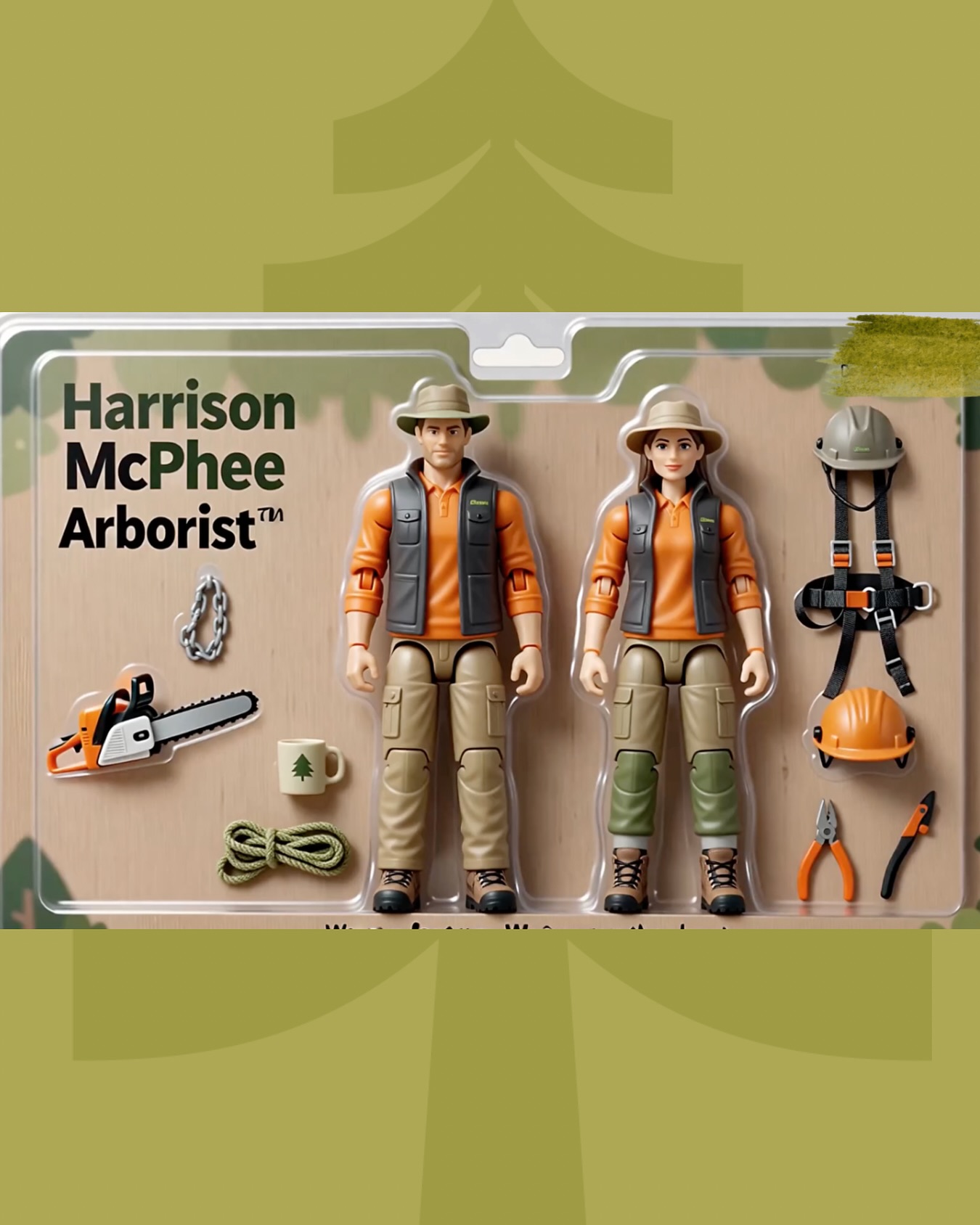 Rooted in hard work 🌲🪵
Harrison McPhee, Arborist™ - in action figure form. Geared up and ready to climb, cut, and conquer. Chainsaw, carabiners, and of course… the coffee.
It’s not just a job - it’s a lifestyle. 🌿💪