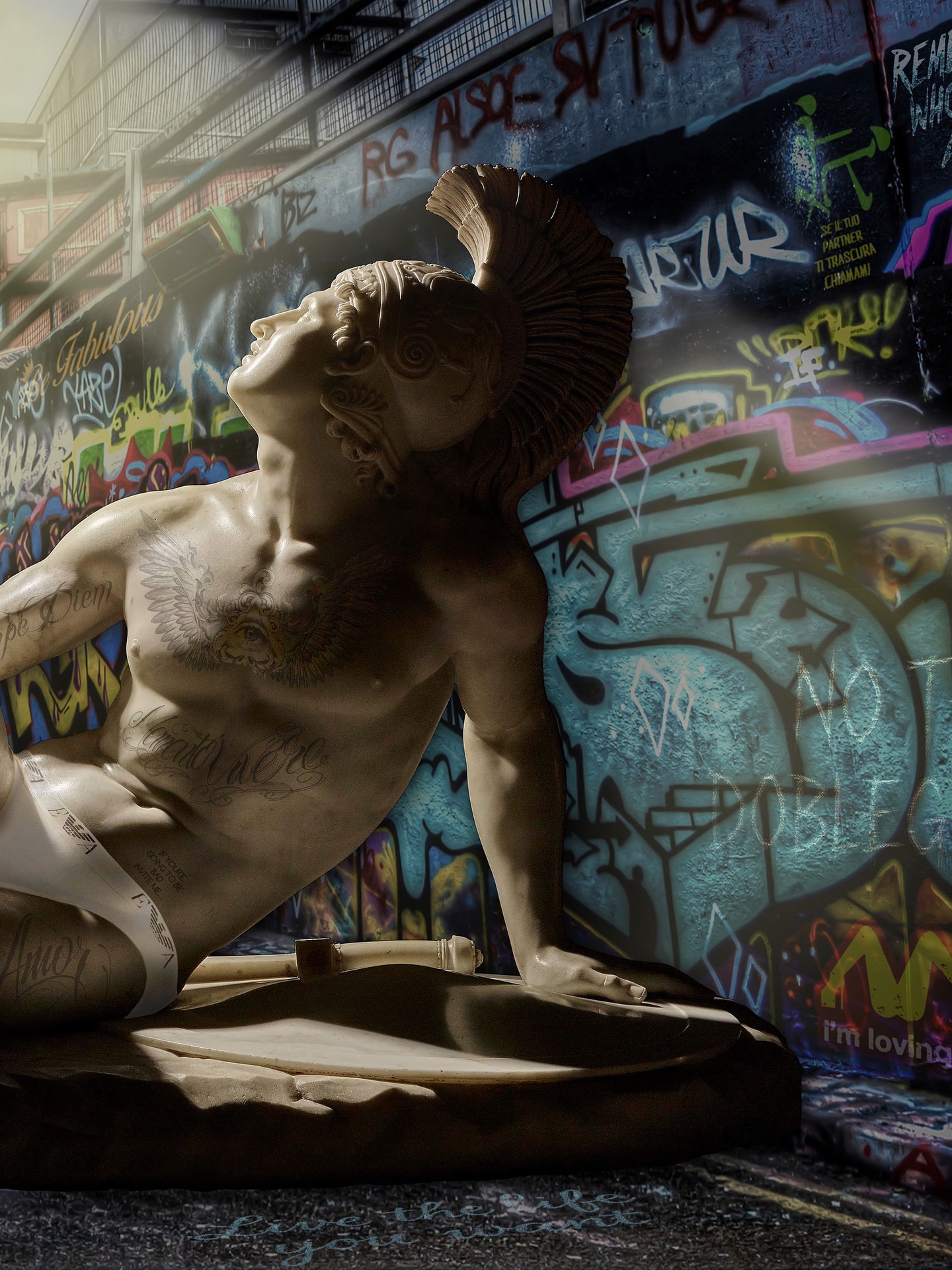 REMEMBER by Marco Battaglini
A classical body abandoned in an urban ruin, where marble meets memory and eternity confronts the present.
In Marco Battaglini’s vision, myth survives the city, beauty resists decay, and the soul remembers who it truly is.
What do you remember when you look at this image: the past, the present, or something eternal?
#ArtPopClassic #ContemporaryArt #MarcoBattaglini