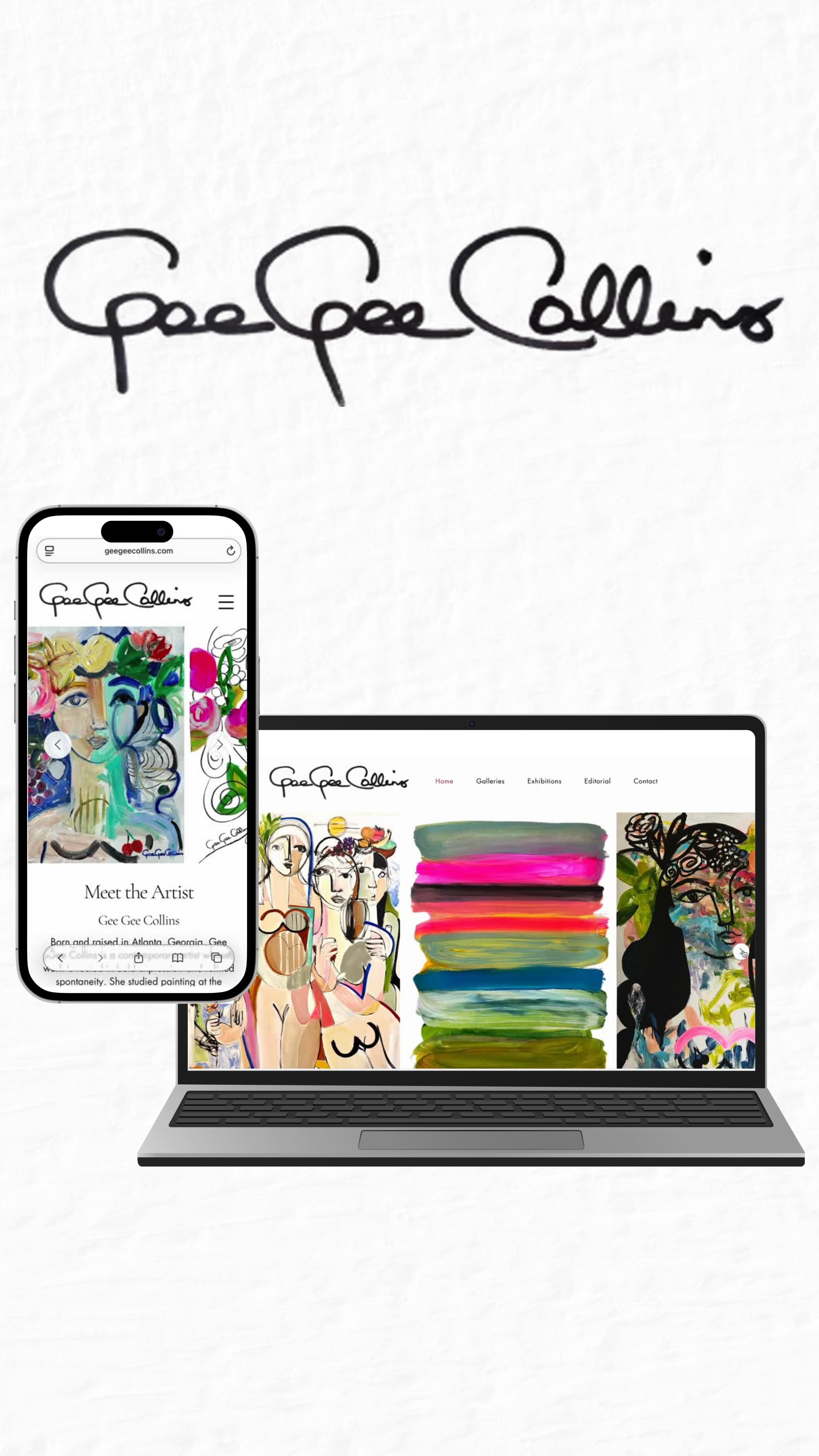 One of the very first websites created under saulite studios, designed back in june 2025 🤍
I’m so honored to have collaborated with @geegeecollins , an incredibly talented artist whose work brings so much color, emotion and personality to life.
Cheers to growth, creativity and the artists who inspire it all 🥂💌