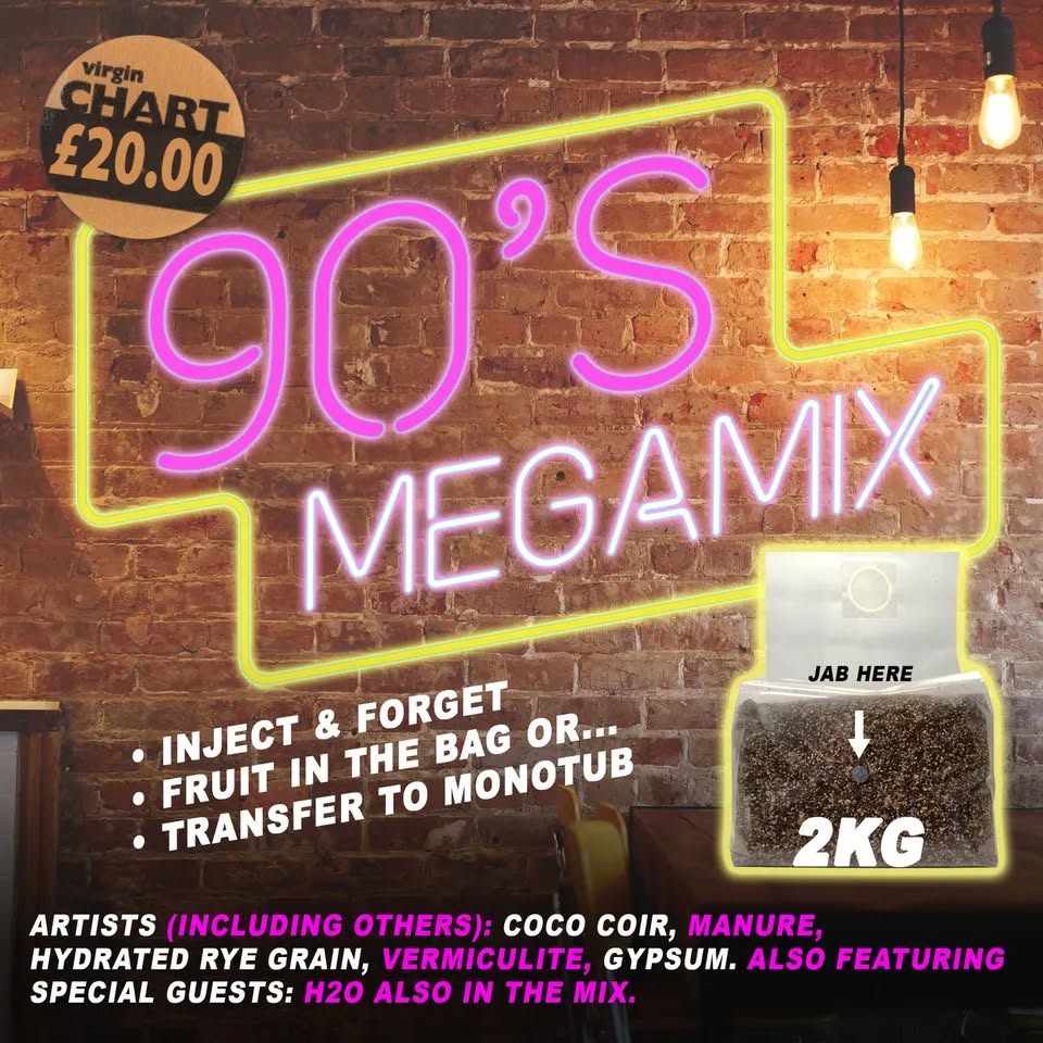 Introducing '90s Megamix' a no additional equipment mushroom substrate. 1/3rd grain for a strong start. Fully sterilised. #rye #coir #manure #vermiculite #gypsum #h20 #rainwater #coprophilousfungi
#fruitinthebag or transfer to #monotub #mushroomcultivation #mushroomgrowing #mushroomlovers #mushroomfarm
#mushlove #fungifanatic #fungilove #fungi