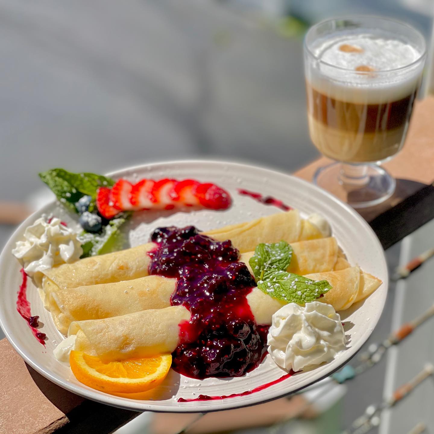 Homemade French Style Crรจpes with cream cheese filling & homemade triple berry compote!!! That will put you in a good mood today! ๐ #breakfast #bedandbreakfast #crepes #harborageinn #oceanfront #boothbayharbor #harbor #maine #visitmaine #visitboothbay #sailinglife #boatinglife #vacationland #thewaylifeshouldbe #summerinmaine #summertime #mainesummer #bandb #newenglandtravel