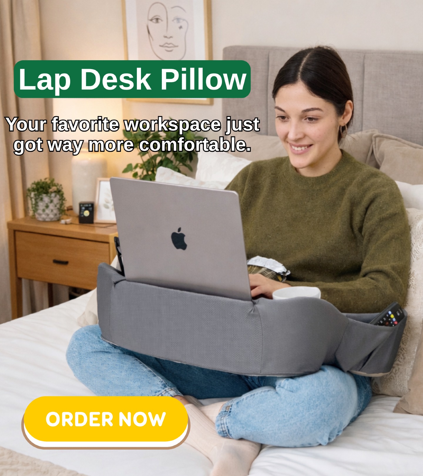 𝐓𝐫𝐚𝐧𝐬𝐟𝐨𝐫𝐦 𝐀𝐧𝐲 𝐒𝐩𝐨𝐭 𝐈𝐧𝐭𝐨 𝐘𝐨𝐮𝐫 𝐏𝐫𝐨𝐝𝐮𝐜𝐭𝐢𝐯𝐢𝐭𝐲 𝐙𝐨𝐧𝐞 💻✨
The TabCouchCaddy Lap Desk Pillow brings ergonomic comfort wherever you go, soft support, an angled surface, and built-in storage for everything you need.
🎁 Work cozy, save big: Use code LAPDESK15 for 15% OFF!
𝐂𝐫𝐞𝐚𝐭𝐞 𝐲𝐨𝐮𝐫 𝐩𝐞𝐫𝐟𝐞𝐜𝐭 𝐰𝐨𝐫𝐤𝐬𝐩𝐚𝐜𝐞 𝐭𝐨𝐝𝐚𝐲: 𝐰𝐰𝐰.𝐭𝐚𝐛𝐜𝐨𝐮𝐜𝐡𝐜𝐚𝐝𝐝𝐲.𝐜𝐨𝐦
#TabCouchCaddy #LapDesk #CozyProductivity #WorkFromAnywhere #LAPDESK15