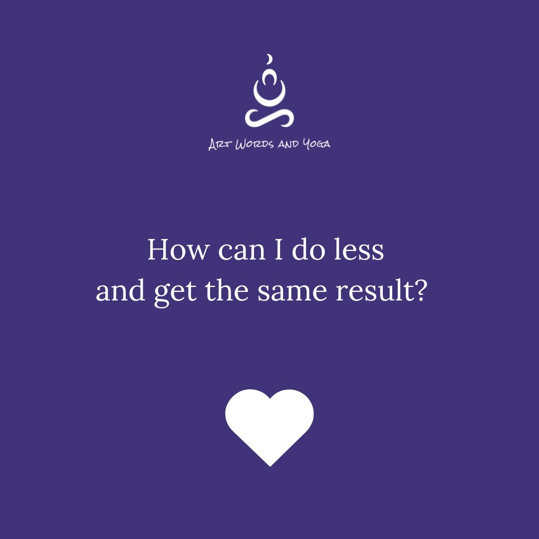Whether I’m practicing yoga or cleaning my house, I often think I need to keep pushing myself to do more, more, more. I think I have to do more to get the benefit but that’s not always true. Maybe it’s not even often true.
Pushing myself into a pose that’s painful can put me off yoga or even cause an injury that stops my practice all together. Creating impossible housekeeping standards has never made my house cleaner for very long either. 😔
We can gently practice asking ourselves how to do less as we move ourselves into poses on our mats. 🧘
Sometimes less really IS more and the effort to choose carefully can benefit us greatly—on and off the mat.
#ArtWordsAndYoga #DoingLess