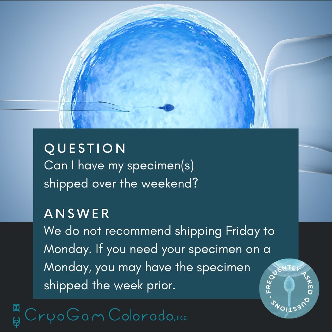 When purchasing donor sperm the tanks are rented for seven days which allows for flexibility to account for the sometimes unpredictable nature of the menstrual cycle.