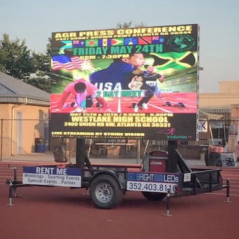 RENT Our NEW Mobile LED Wall! It’s available for Parties, Business Promos, Weddings, Schools, Concerts, & Any Other Event! We Deliver! Call 352-403-8116 to Book!