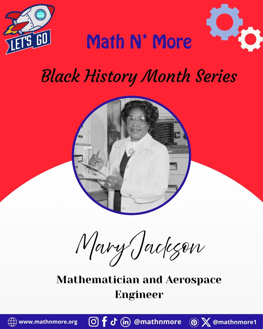 🚀✨ Black History Month Spotlight: Mary Jackson
NASA’s first Black female engineer, Mary Jackson was a brilliant mathematician and aerospace pioneer.
Her work on supersonic flight and advocacy for women & minorities in STEM inspired generations.
Representation matters—in math, science, and beyond.
#BlackHistoryMonth #MaryJackson #HiddenFigures #STEMinspiration #MathIsLife #MathNMore