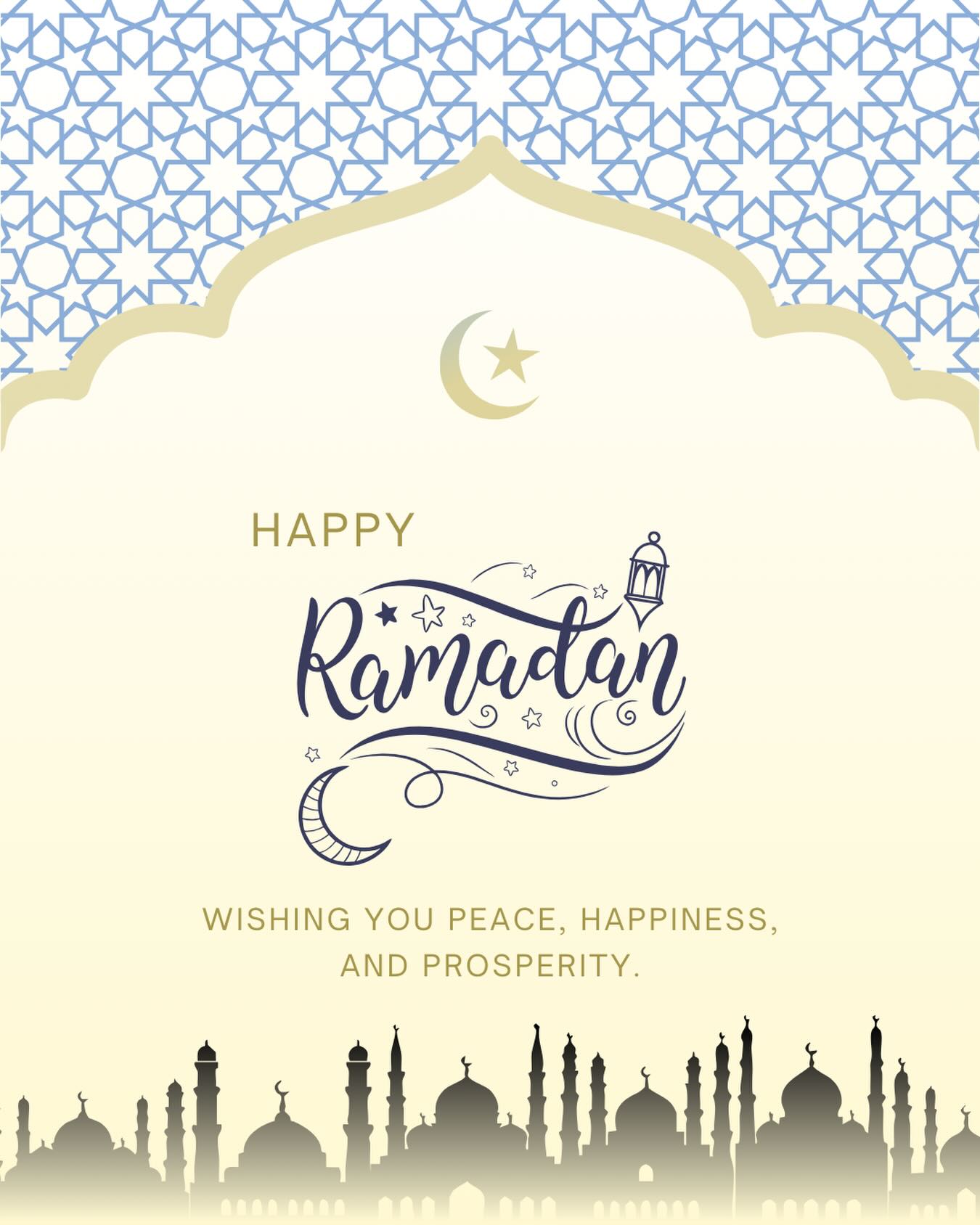 Ramadan Mubarak โ wishing you peace, happiness, and prosperity!
