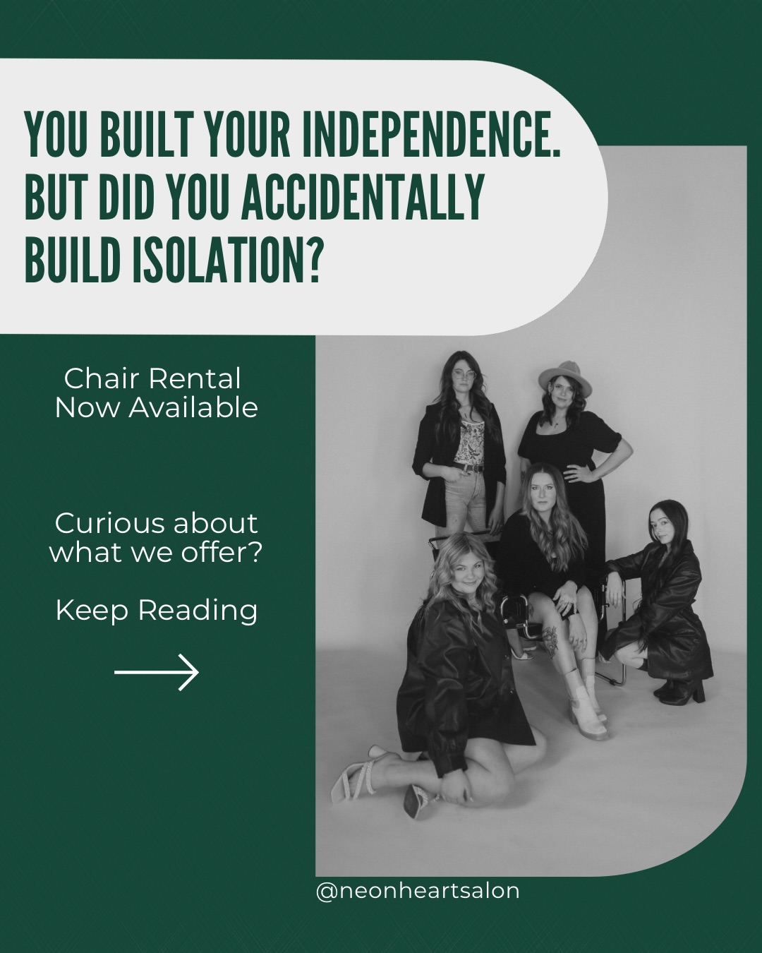Independent stylist? Booth renter? Suite owner?
If you love your freedom but secretly miss:
✨ team energy
✨ education
✨ brainstorming
✨ support when things get heavy
This is your sign.
At Neon Heart, you run your business on your terms.
Charge your worth, control your schedule, grow your business all while working inside an award-winning luxury salon that prioritizes culture, education, and collaboration.
We are:
✔ Non-competitive
✔ Growth-focused
✔ Sunday closed (Holy Day of Rest)
✔ Built on mentorship + community
Chair rental available in Johnston, Iowa.
If you’re ready to elevate your career without giving up your independence…
DM us “CHAIR” or apply through the link in bio.
#DesMoinesStylist
#IowaHairStylist
#BoothRentalOpportunity
#LuxurySalon
#IndependentStylistLife
DavinesSalon
SalonCulture