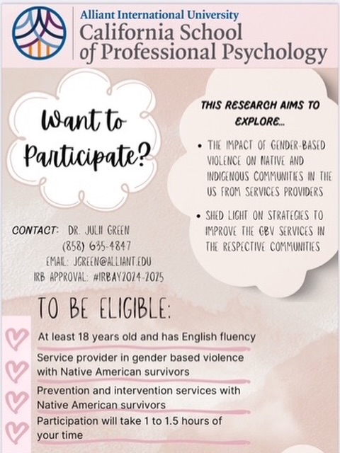 Research alert! 🚨
Want to participate? Email: Jgreen@alliant.edu