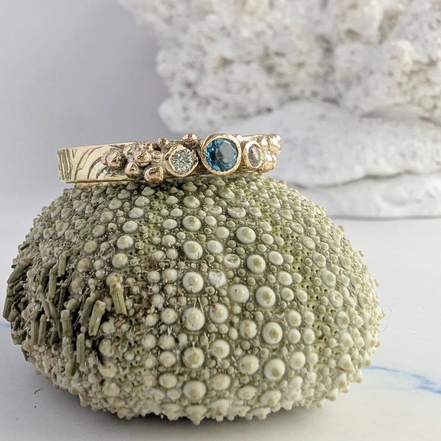 A lovely little remake finished from a customer's own pieces of gold from her jewellery drawer, with a peppering of new stones we completely transformed her old jewellery into this beautiful new piece. With gold as expensive as it is, using your own jewellery to create something new is a great option.
#heirloomjewellery #repurposingjewellery #handmadejewellery #goldsmith