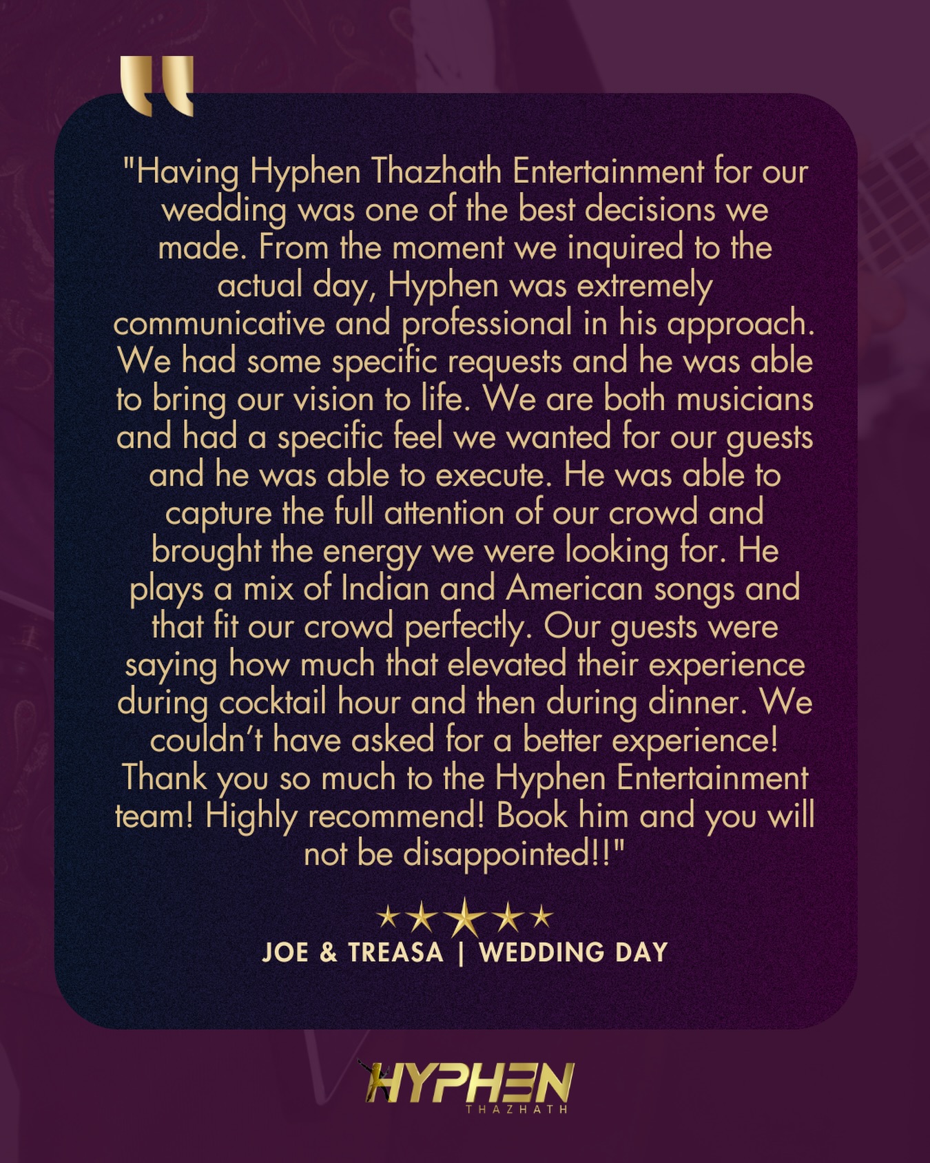 A great audience brings out the best in an artist! It was such a pleasure playing my heart out for this wonderful audience of musicians and music lovers!
Thank you for the kind words!✨
#clientlove #clienttestimonial