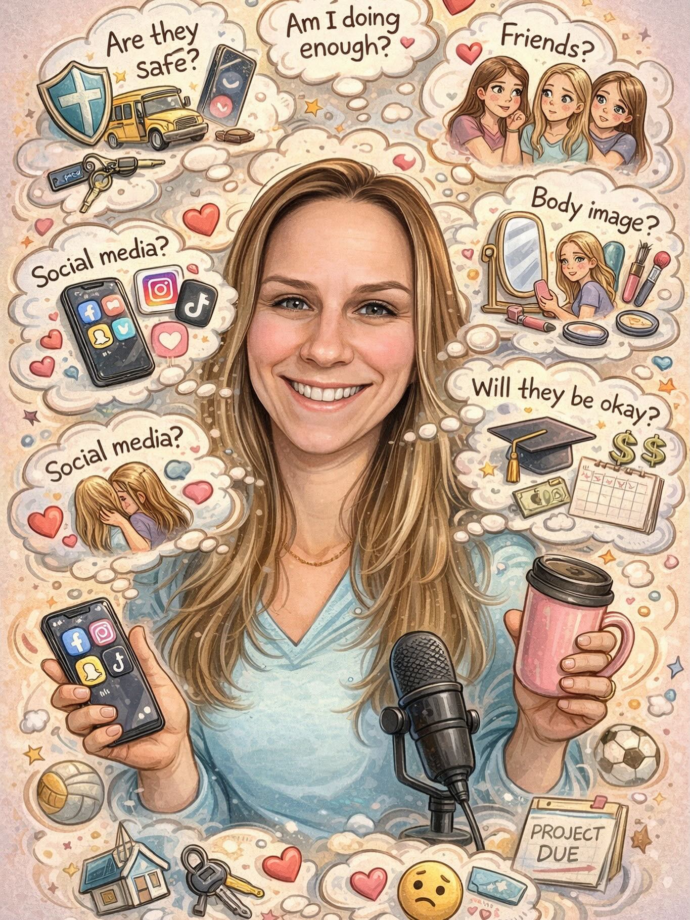 I asked ChatGPT to make a caricature of me thinking about all the things moms worry about. I would say it’s pretty accurate!
What would you add to the list?
#worry #momguilt #momofgirls #thematriarchspodcast #thematriarchs