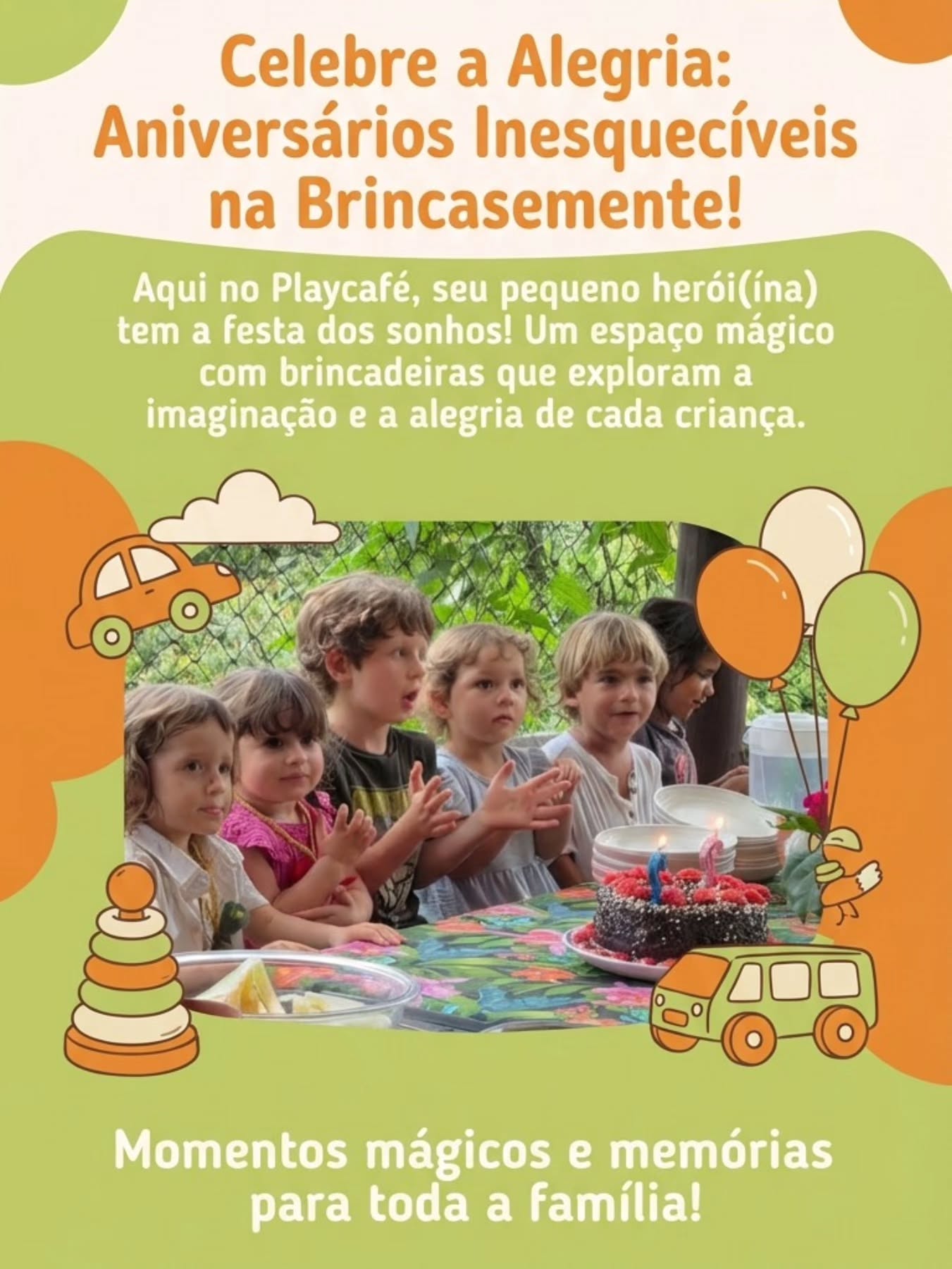 Que tal transformar momentos especiais em lembranças inesquecíveis?
O Playcafé também é um espaço perfeito para eventos! Aqui você pode celebrar o aniversário das crianças com muita alegria, diversão e um ambiente acolhedor para toda a família. 🎂✨
Trabalhamos com reservas e temos pacotes pensados com carinho para tornar esse dia ainda mais especial.
Entre em contato, conheça nossas opções e venha celebrar com a gente!
#bahia #serragrande #aniversario #playcafe #eventos