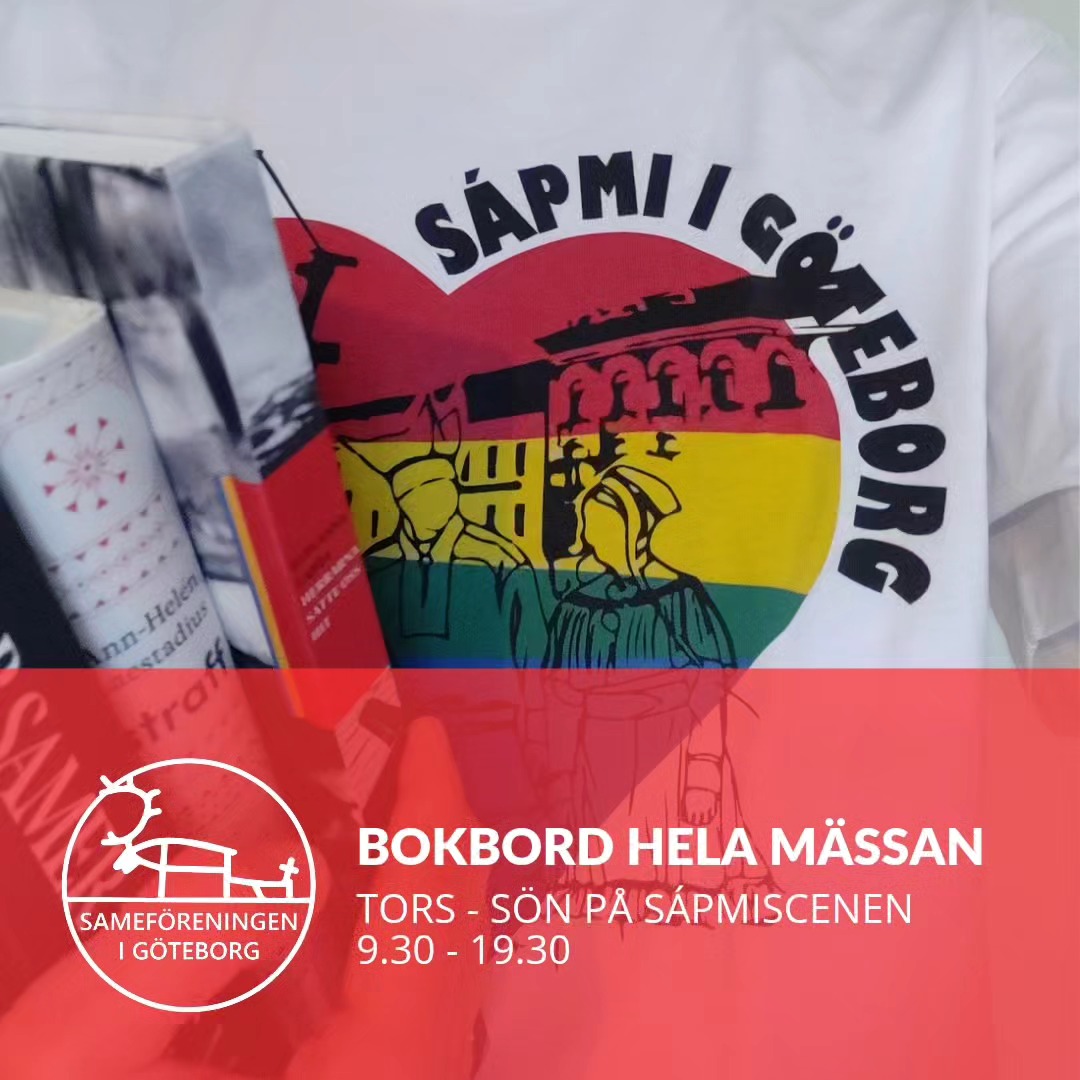 På Sápmiscenen står under hela Bokmässan (26-29 sep) ett bokbord med samisk litteratur, såväl på de samiska språken som på svenska, engelska och i viss utsträckning främmande språk.
Bokbordet arrangeras av Sameföreningen i Göteborg och Tjállegoahte – Författarcentrum Sápmi, men bemannas även av andra samiska organisationer, bokförlag, författarförbund och till och med några av författarna själva – om du har tur kan du alltså få chansen att köpa din favoritbok av den som skrivit den. Sväng förbi bokbordet och upplev den rika litterära mångfald Sápmi har att erbjuda!
Bures boahtin! / Buorisboahtem! / Burist båhtem! / Buerestbåhtieme! / Buerie båeteme! / Välkommen! ❤️💚💙💛
#Bokmässan2024 #TemaSápmi #Sápmi #SamiskLitteratur