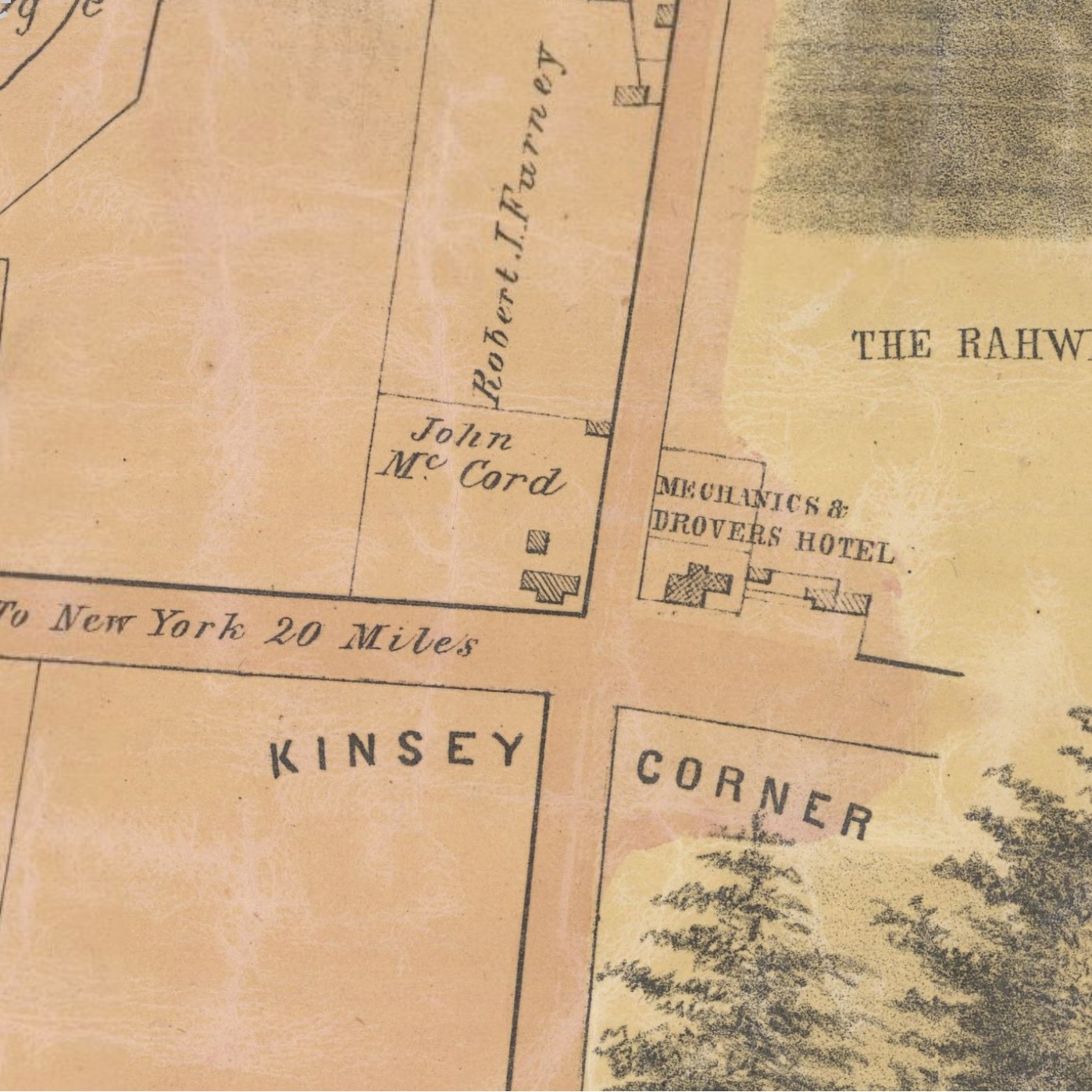 Continuing our dive into the many past lives and names of the Merchants and Drovers Tavern Museum…
Does anyone know how we ended up with our current name?
Well, it may have begun with a perfectly human historical mishap shortly after the formation of the Rahway Historical Society, the organization that would eventually become the MDTM.
Decades ago, members gathered in the dimly lit parlor studying an 1856 antique map and trying to pinpoint our building. Between the low lighting, which is still a challenge today, and the very tiny handwriting on the map, they found it. Or so they thought.
The label they saw placed a “Merchants and Drovers” on the corner of St. Georges Avenue.
There was just one small problem. They were looking at the wrong corner.
What the map actually showed was the Mechanics and Drovers, located at a different intersection entirely. (The corner of St. Georges and today's Ross Street.)
At the correct intersection of St. Georges and Westfield Avenues stood our building, then known as the Rahway Hotel.
A simple misreading, an old map, and a shadowy room later, a name was born and our history took a new turn.
Sometimes the stories behind our interpretations are just as fascinating as the eighteenth-century tavern itself. And honestly, we would not have it any other way!
See the images of the full map, the wrong intersection, and then the correct intersection!
Check the map to see if your residence was listed in 1856!