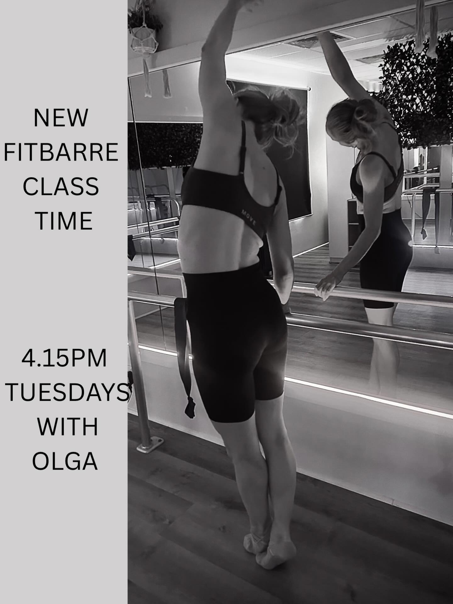 NEW FITBARRE CLASS TIME 🩰
4.15pm Tuesdays with Olga
Limited spots, book yours now! First class 3rd March 🥳
www.mypilatesgym.com/timetables