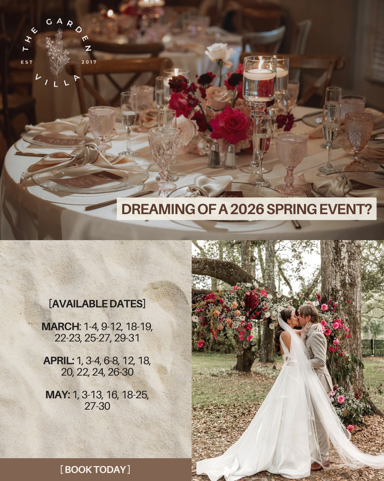 Your Spring 2026 dream is closer than you think ✨ Imagine exchanging vows under our lush garden arches or celebrating milestones amidst perfectly curated tablescapes. The Garden Villa is the ultimate setting for your most unforgettable moments! Available dates are limited, inquire today and schedule your tour at Events@TheGardenVilla.com 🍃
#winterpark #orlandoeventvenue #winterparkvenue #orlandowedding #floridaweddings