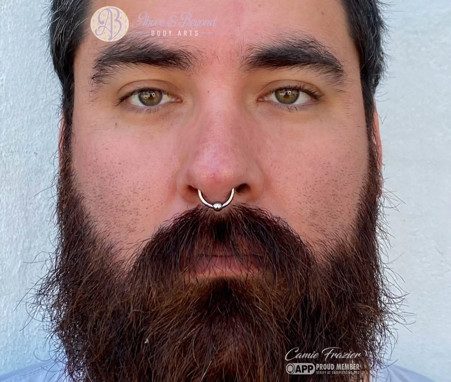 Blast from the past! Camie ( @cutewrapsupreme ) did this septum piercing on Matt quite a while ago now! But its still going strong - we recently even had the treat of seeing them again in person! But a classic CBR can never be beat 💜
Camie is still offering discounted septum piercing services Friday - Sundays by appointment. Book online through the link in our bio for an "Associate Piercing" to get your own!
📷: @cutewrapsupreme
#septumpiercing #piercing #safepiercing #santabarbara #appmember