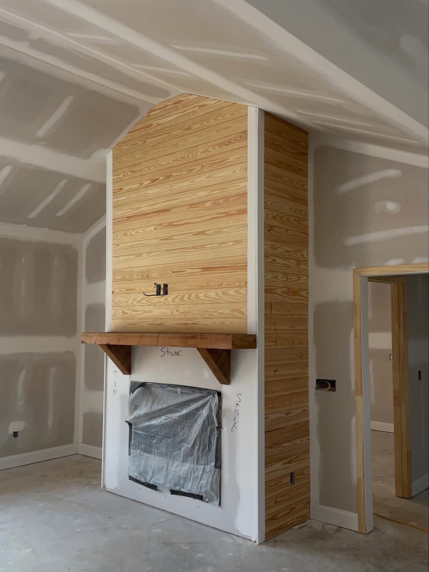 Details that transform. Fireplace mantle and shiplap, perfectly fitted.
#CarpentryWork #InteriorDesign #ShiplapDesign #MantleInstall #HomeDetails