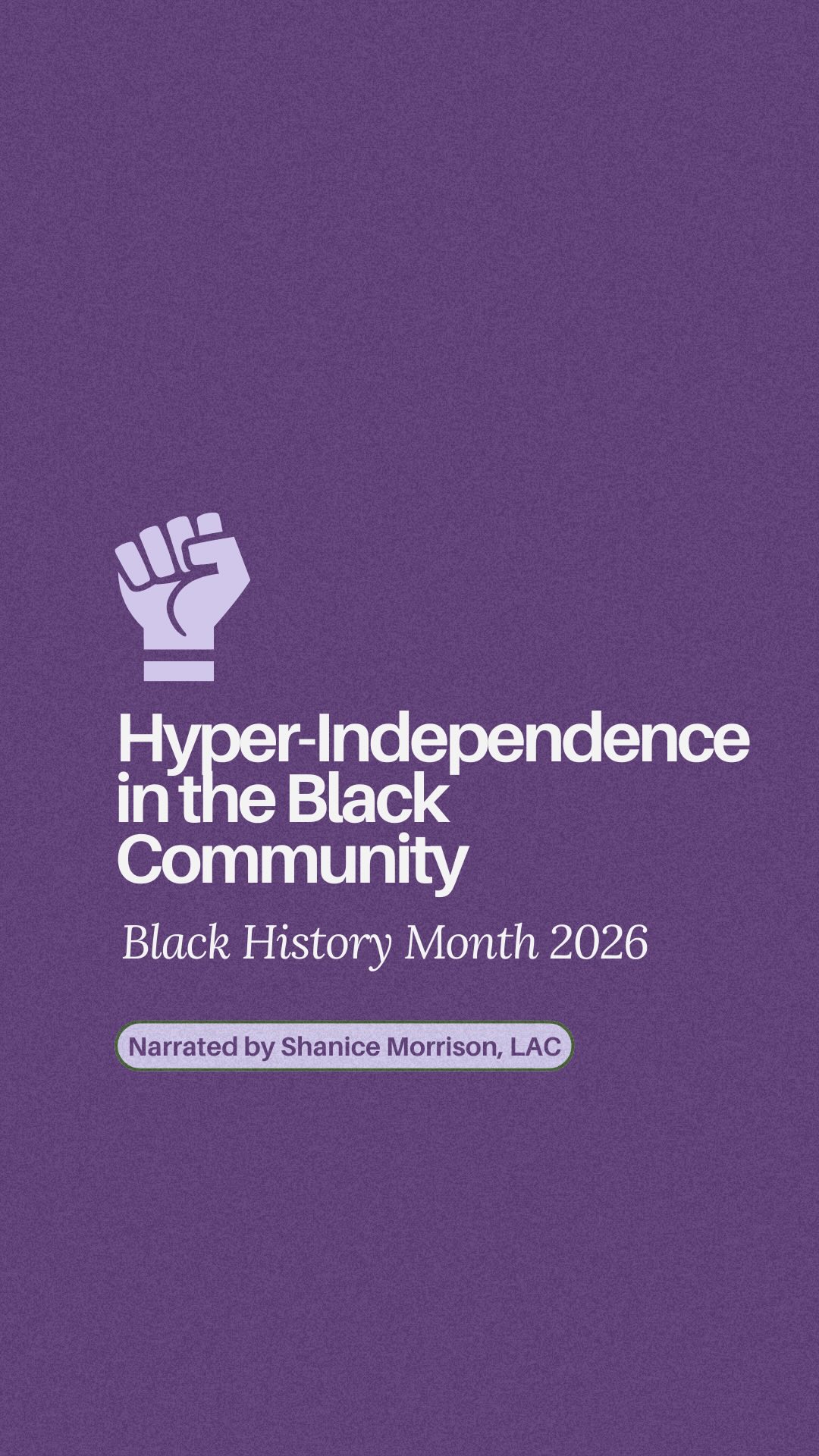 In honor of Black History Month, we wanted to touch on a topic that many individuals in the Black community might experience as a barrier to mental health care: hyper-independence.
Shoutout to Shanice Morrison, LAC for helping out with the creation and narration of this reel 🌱 Shanice is currently accepting new therapy clients!