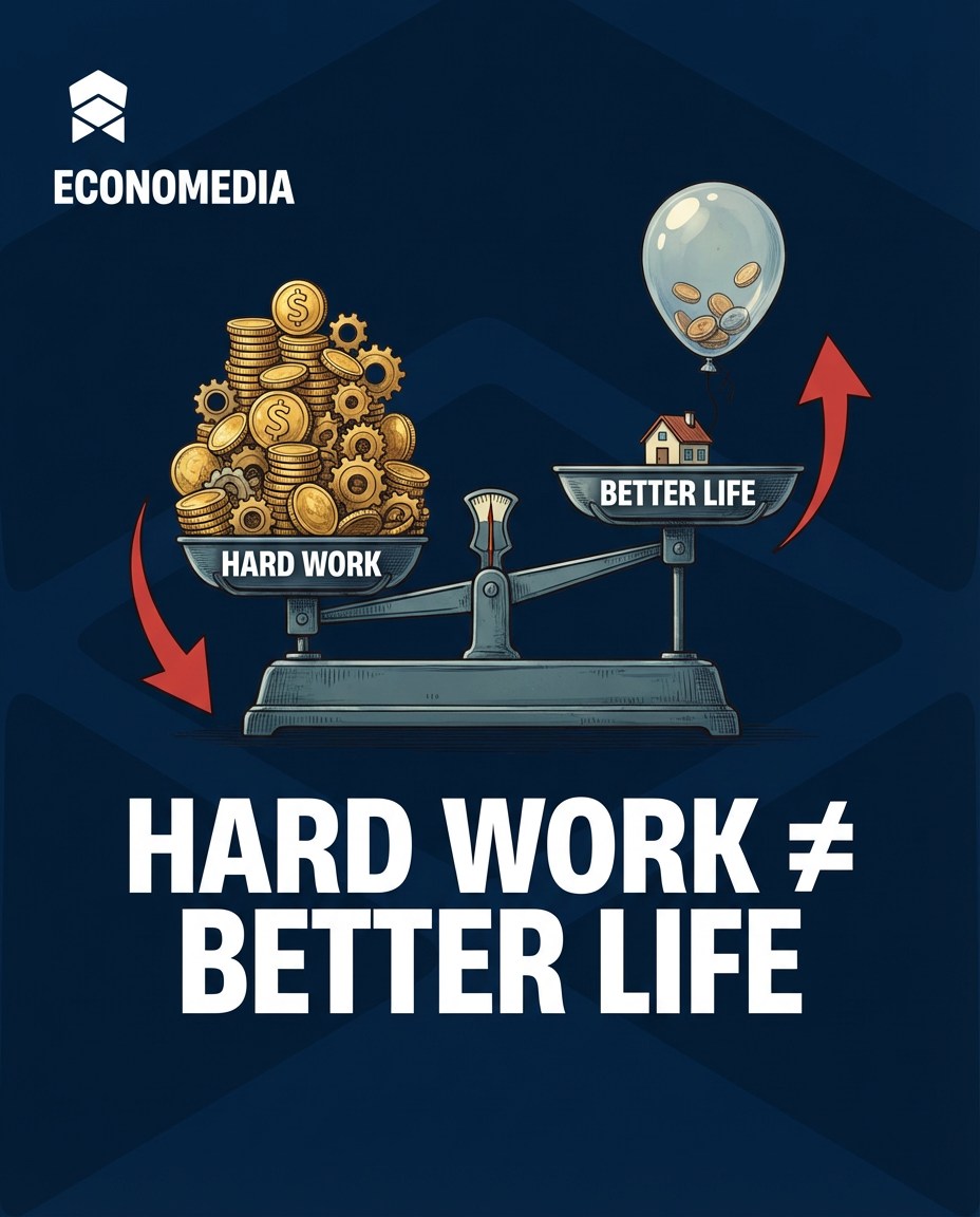 We're working harder, producing more than ever before. So why does it feel like we're falling behind?
The data tells a story many of us already know: productivity has soared, but wages haven't kept pace. The promise that hard work guarantees a better life? It's breaking down.
Swipe through to see how the gap widened—and why it matters to all of us.
What's your experience? Drop a comment below. 👇
#ProductivityGap #EconomicsExplained #WageStagnation #WorkingClass #EconMedia