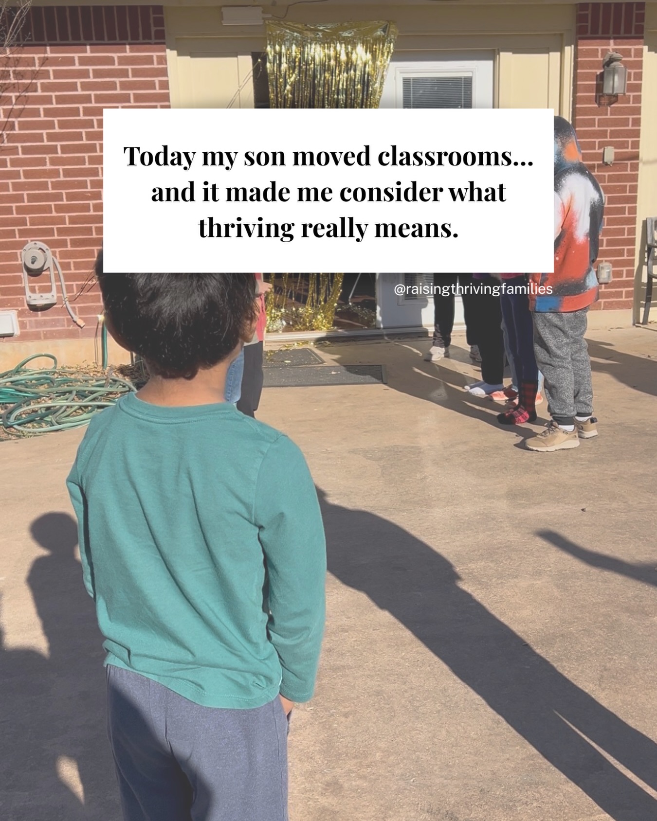 Mr 7 moved into the 7 to 11 year-old classroom today.
New projects. Older learners. His first Chromebook. A small milestone… that held a lot.
Watching him step through that door stirred something in me, both as his mum and as someone who thinks a lot about how children grow and what families actually need to thrive.
Because moments like this have a way of surfacing a bigger question: What does thriving actually mean for a family? 🤔
It’s not one thing. For some families it’s strong academics. For others it’s emotional wellbeing, curiosity, confidence, or belonging. Often it’s a blend of both.
What I’ve come to believe is this: thriving starts with pausing to define what it means for your family. Not the ideal version. Not the comparison. But what genuinely supports your children and the life you’re actually living. Your version.
One of the reasons today felt meaningful is because the school my children attend moves them forward based on readiness, not age. And that reflects something I care about deeply.
✅ Supporting development.
❌ Not forcing timelines.
Thriving children aren’t created by pushing them faster. They grow when their environments meet them where they are. Sometimes that’s in the school we choose. Sometimes it’s in the how we respond at home. Sometimes it’s simply in how we begin to see our child more clearly, and getting ourselves out of their way.
Today was a small reminder of that. 😊
What does thriving look like in your family right now? I’d love to hear.
P.s. The class held a little threshold ceremony for him this morning and the whole school showed up to witness him enter into his new class. I mean, how incredibly supportive is that! 😁❤️