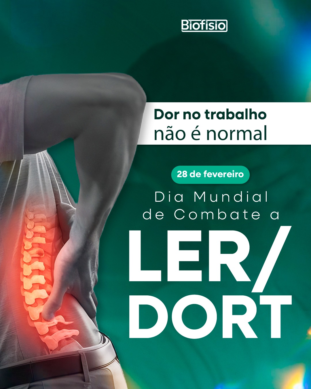 Hoje, 28 de fevereiro, é o Dia Mundial de Combate a LER/DORT, uma data importante de conscientização sobre as lesões causadas por movimentos repetitivos e sobrecargas no ambiente de trabalho.
As Lesões por Esforços Repetitivos (LER) e os Distúrbios Osteomusculares Relacionados ao Trabalho (DORT) afetam músculos, tendões e articulações, e estão entre as principais causas de afastamento do trabalho.
Fique atento aos sinais:
🟢 Dor persistente;
🟢 Formigamento;
🟢 Perda de força;
🟢 Sensação de queimação;
🟢 Dificuldade para realizar movimentos simples.
A fisioterapia atua na prevenção, no controle da dor e na correção postural, ajudando você a trabalhar com mais conforto, segurança e qualidade de vida.
Dor no trabalho não é normal!
Agende sua avaliação e cuide da sua saúde!
(11) 2468-1675
biofisio.com.br
Avenida Esperança, 237
Centro - Guarulhos - SP
📍 Estacionamento no local. Consulte valores!
#biofisio #clinicaintegrada #fisioterapia #ler #dort